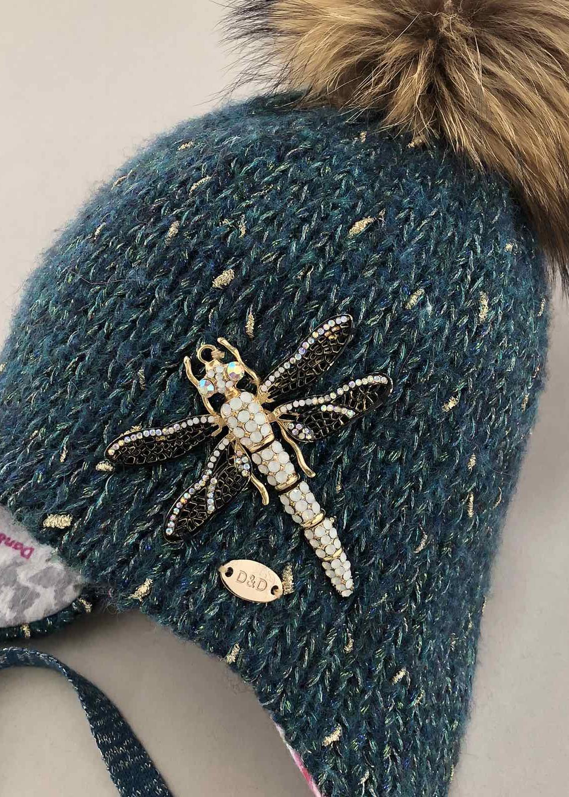 Головні убори і шарфи. Шапка для дівчинки з помпоном 150125-1323