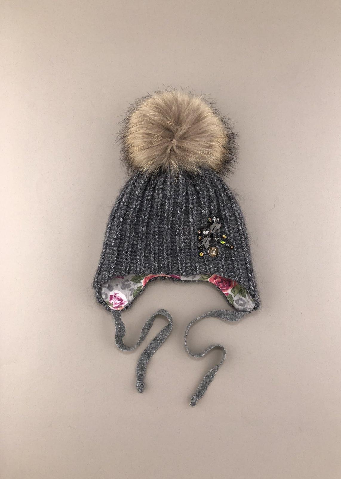 Головні убори і шарфи. Шапка для дівчинки з помпоном 150125-1451