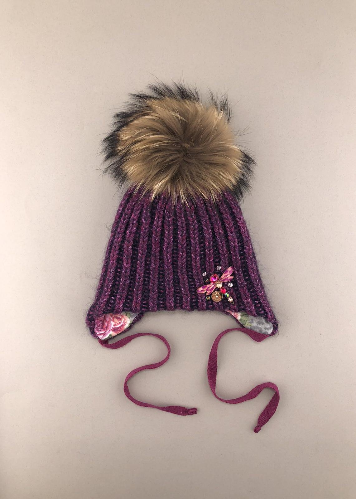 Головні убори і шарфи. Комплект для дівчинки: шапка з помпоном, снуд 150125-1330