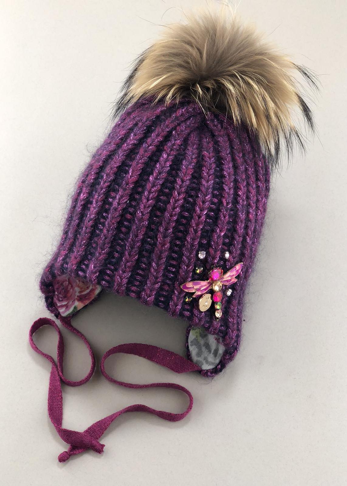 Головні убори і шарфи. Комплект для дівчинки: шапка з помпоном, снуд 150125-1330