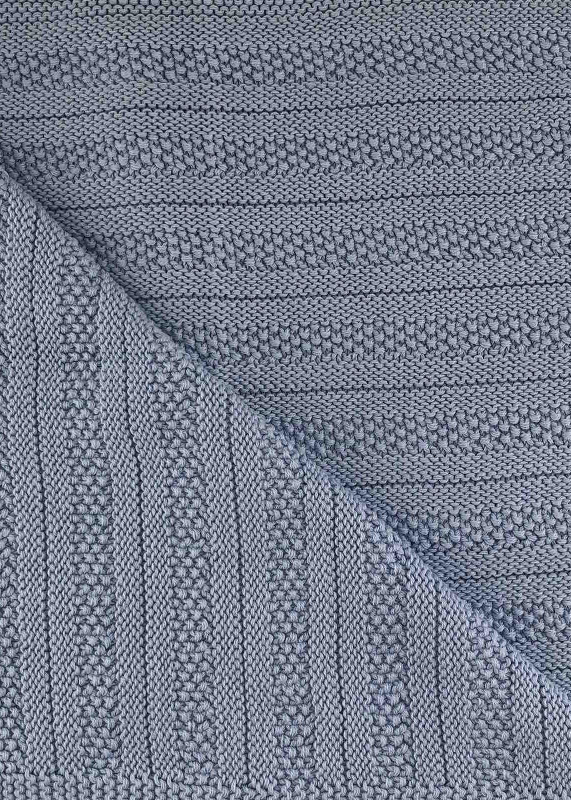 Пледи та конверти. Плед вязаний без утеплення блакитний 80х90 201024-101-блак