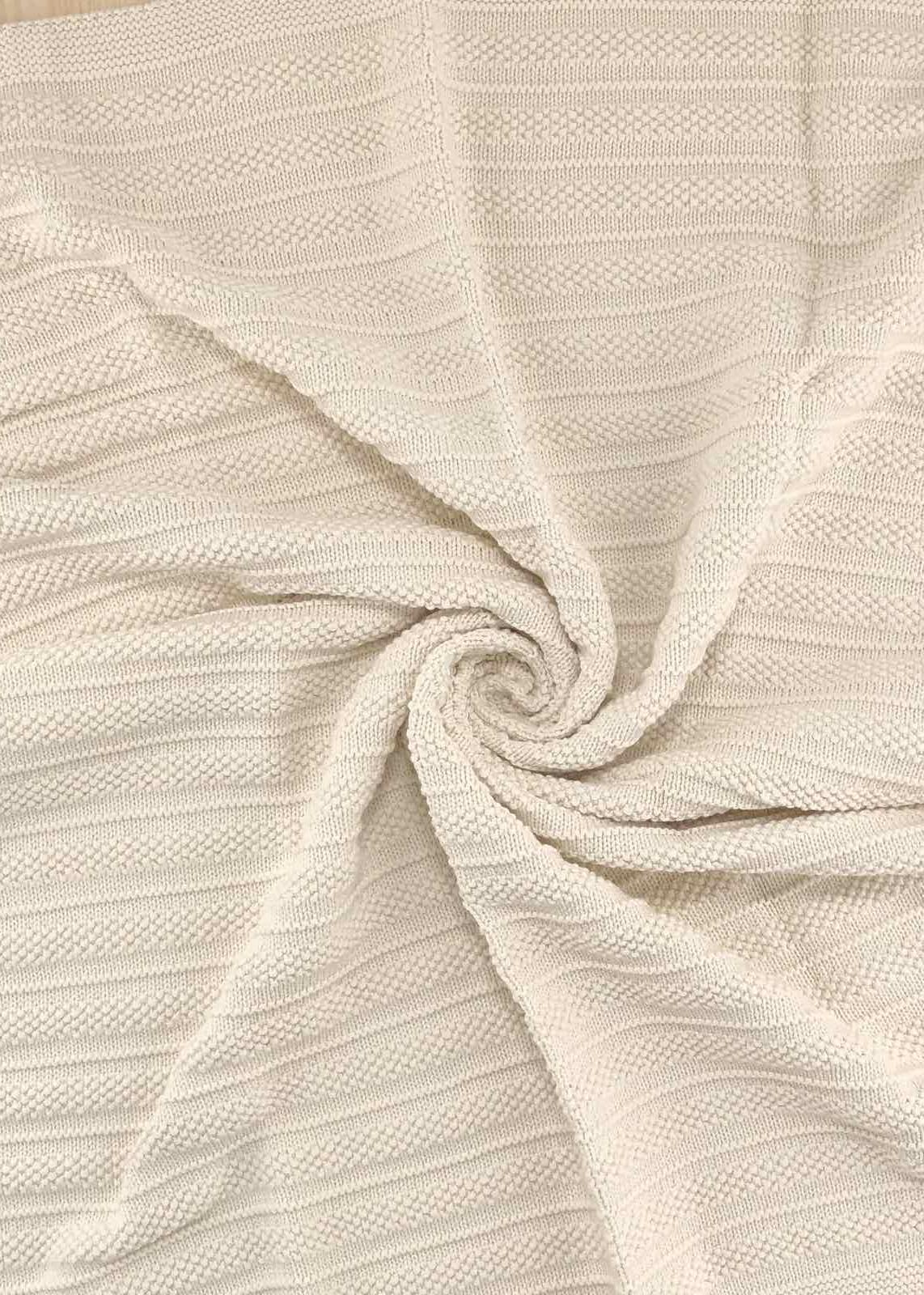 Пледи та конверти. Плед вязаний без утеплення молочний 80х90 201024-101-мол