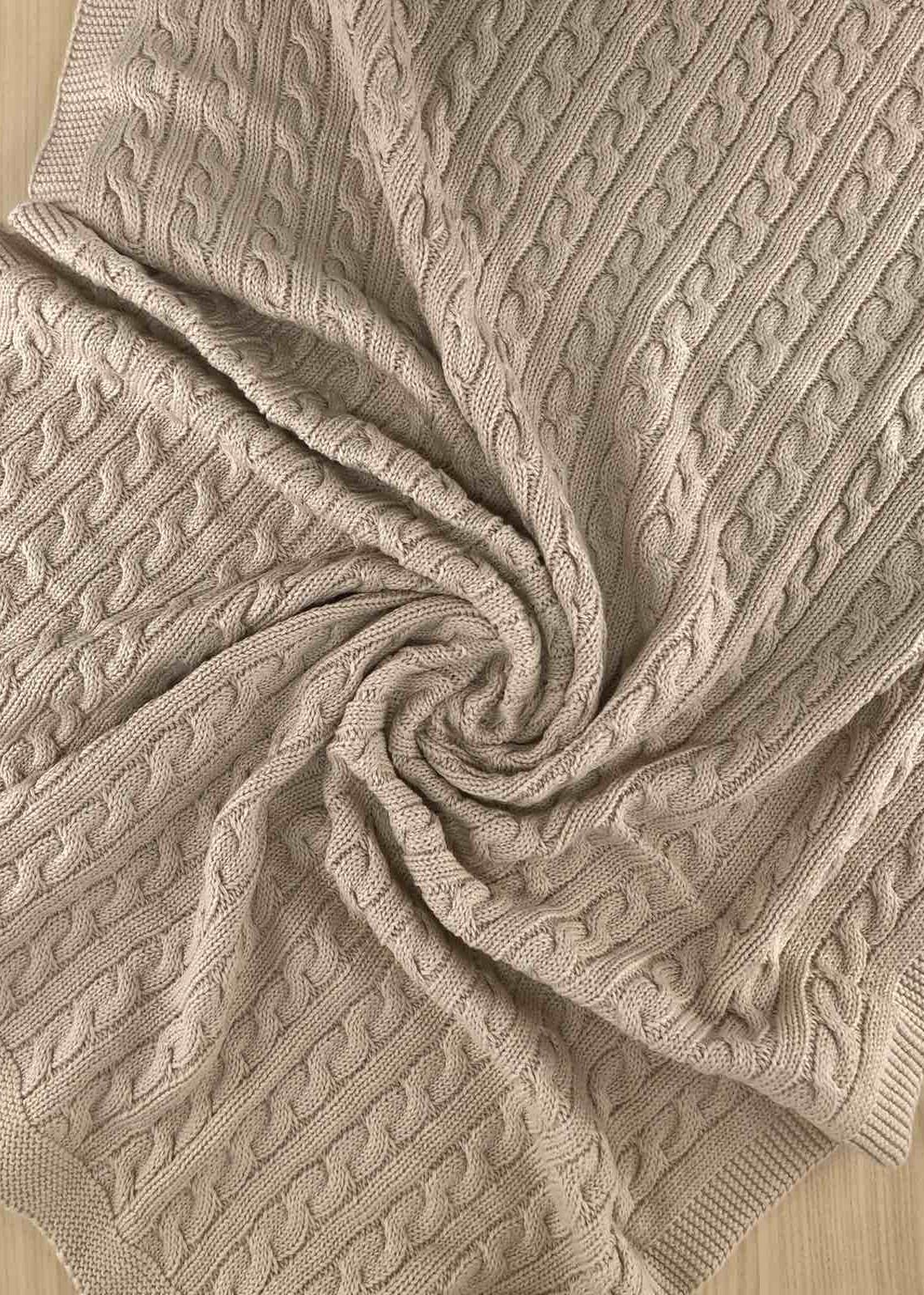 Пледи та конверти. Плед вязаний без утеплення бежевий 75х90 201024-102-беж