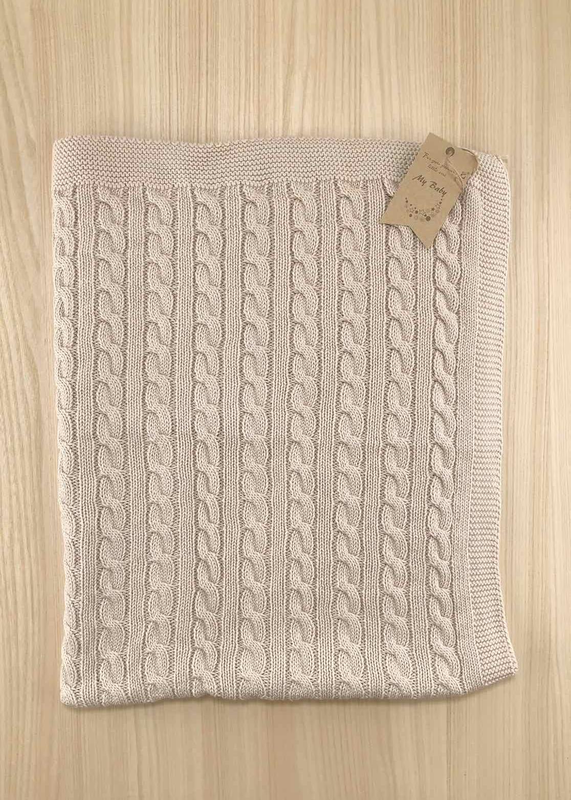 Пледи та конверти. Плед вязаний без утеплення бежевий 75х90 201024-102-беж