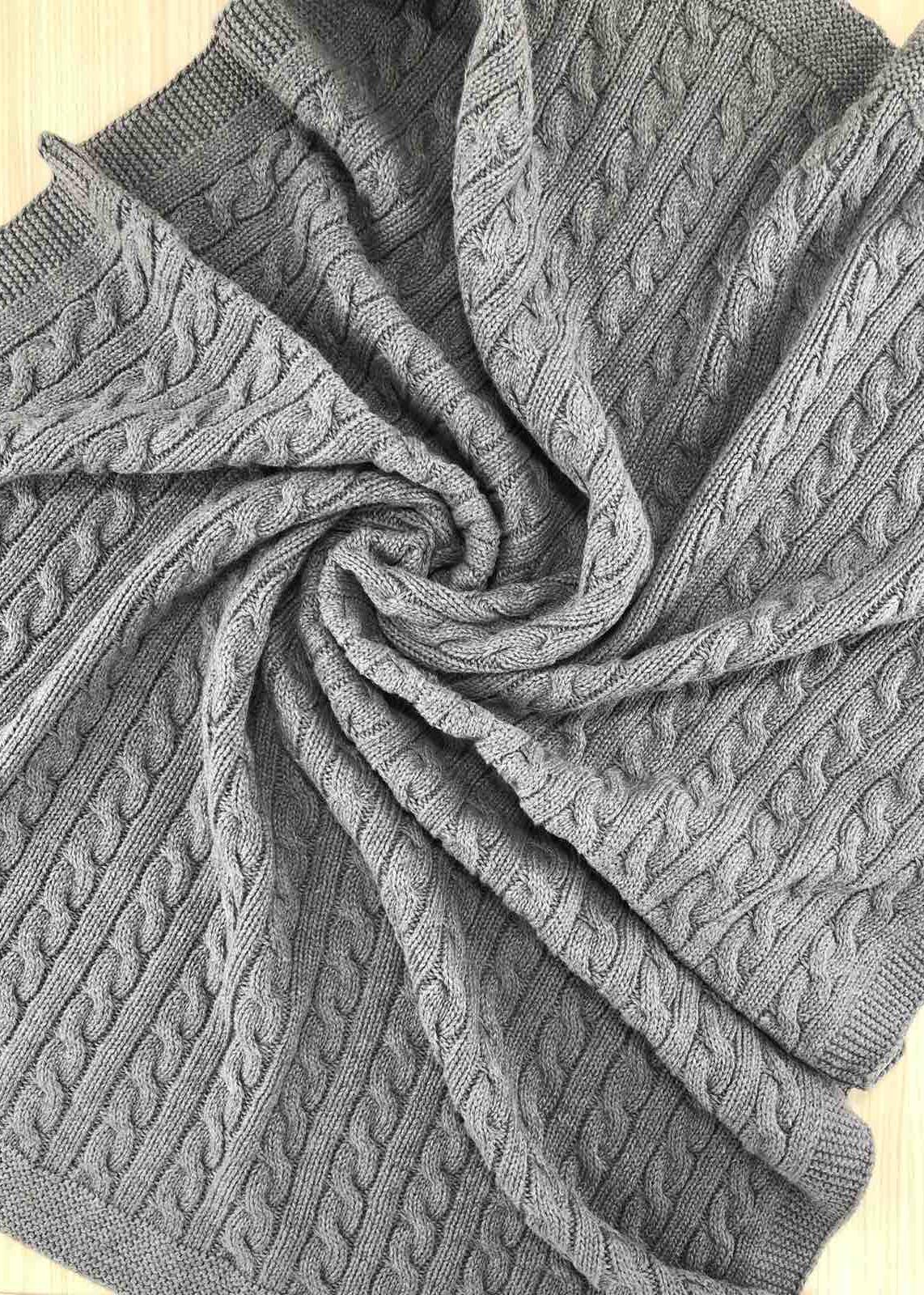 Пледи та конверти. Плед вязаний без утеплення графітовий 75х90 201024-102-граф