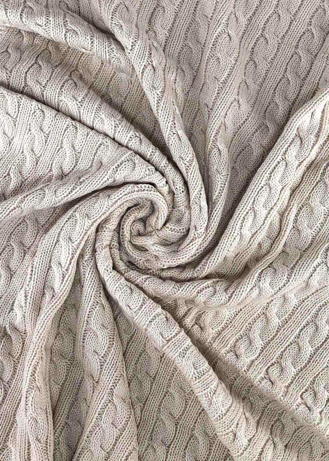 Пледи та конверти. Плед вязаний без утеплення молочний 75х90 201024-102-мол