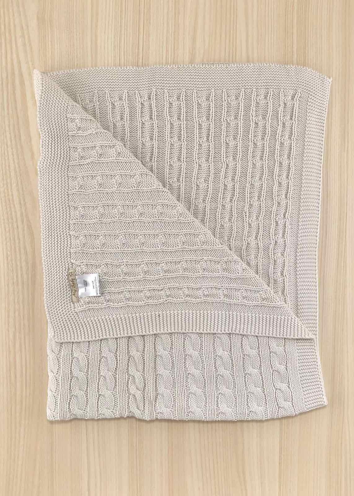 Пледи та конверти. Плед вязаний без утеплення молочний 75х90 201024-102-мол