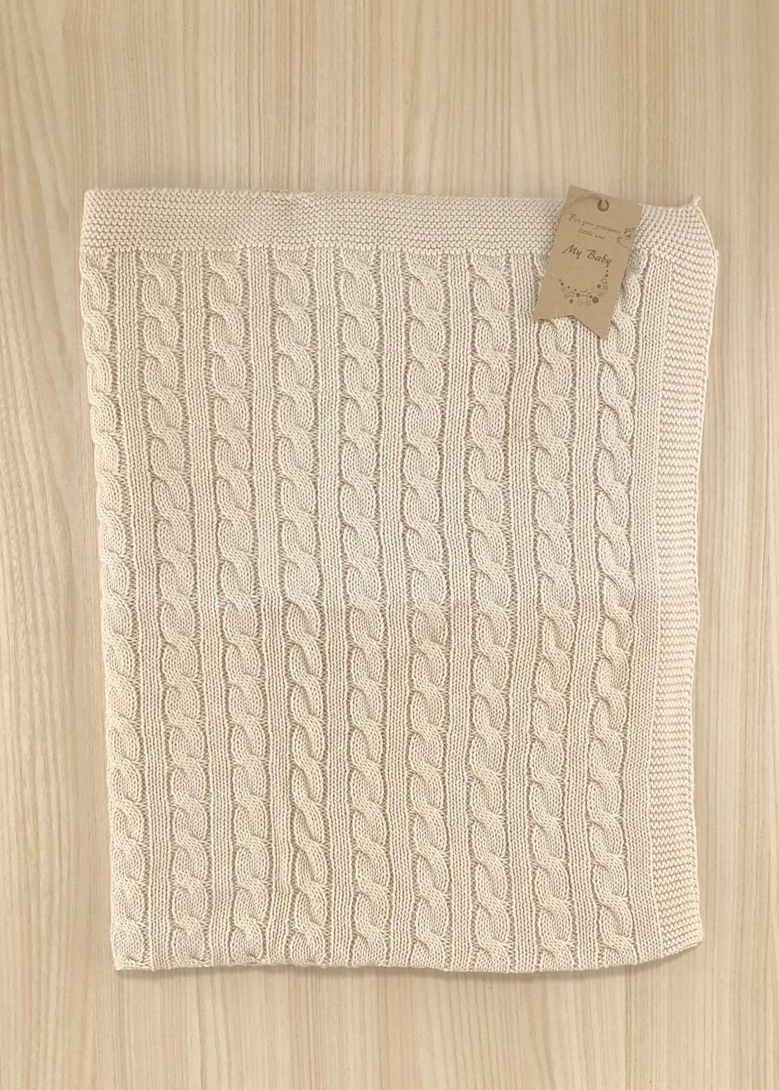 Пледи та конверти. Плед вязаний без утеплення пшенічний 75х90 201024-102-пш