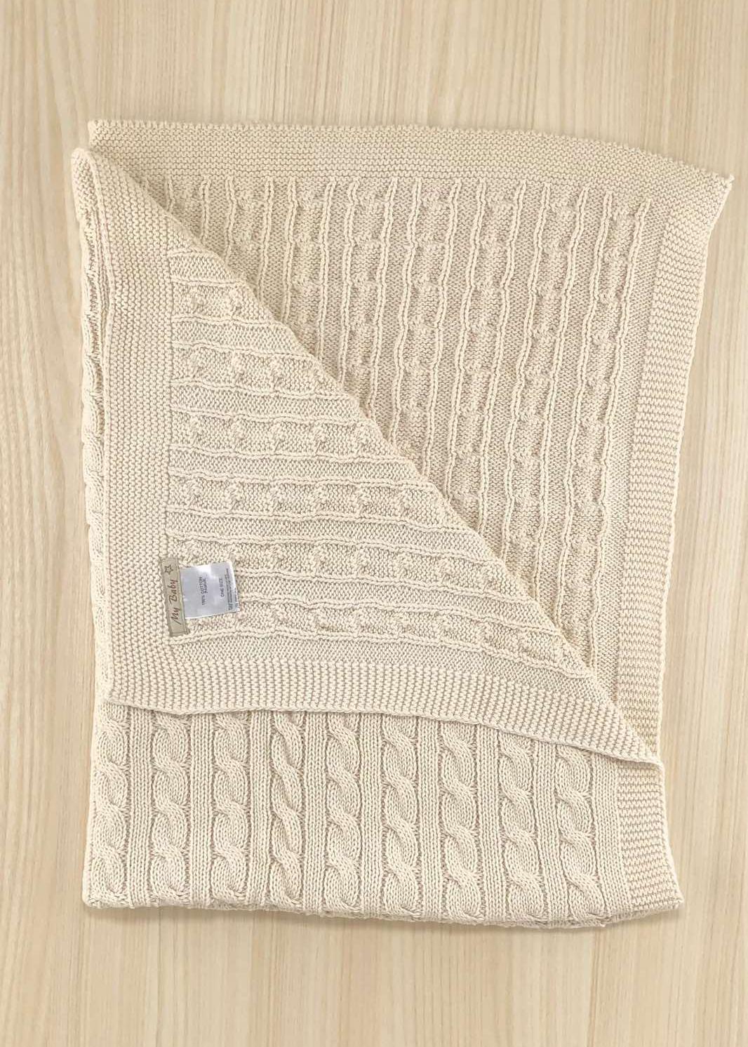 Пледи та конверти. Плед вязаний без утеплення пшенічний 75х90 201024-102-пш