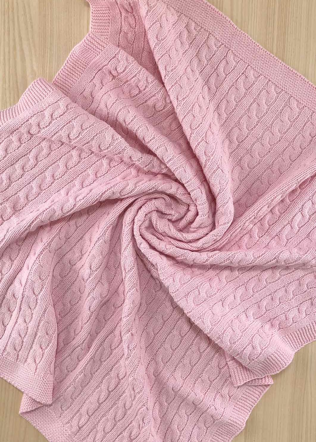 Пледи та конверти. Плед вязаний без утеплення рожевий 75х90 201024-102-рож