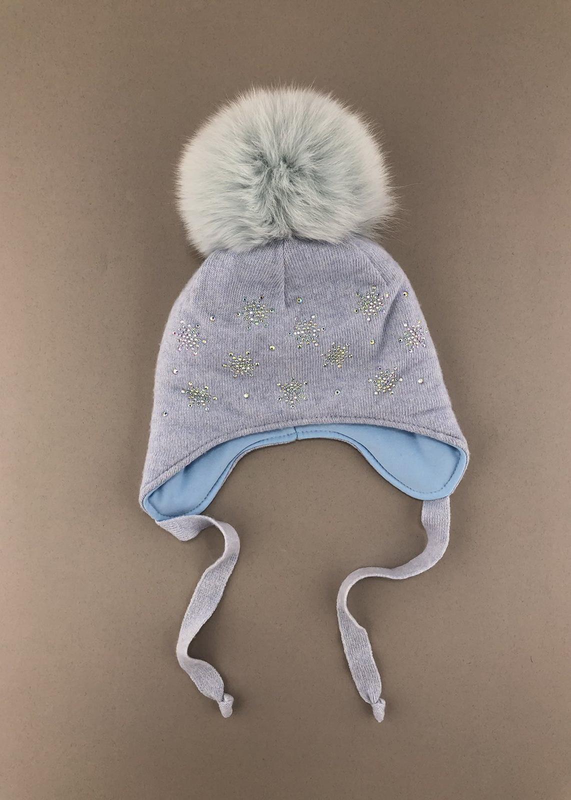 Головні убори і шарфи. Шапка для дівчинки з помпоном 270125-1157