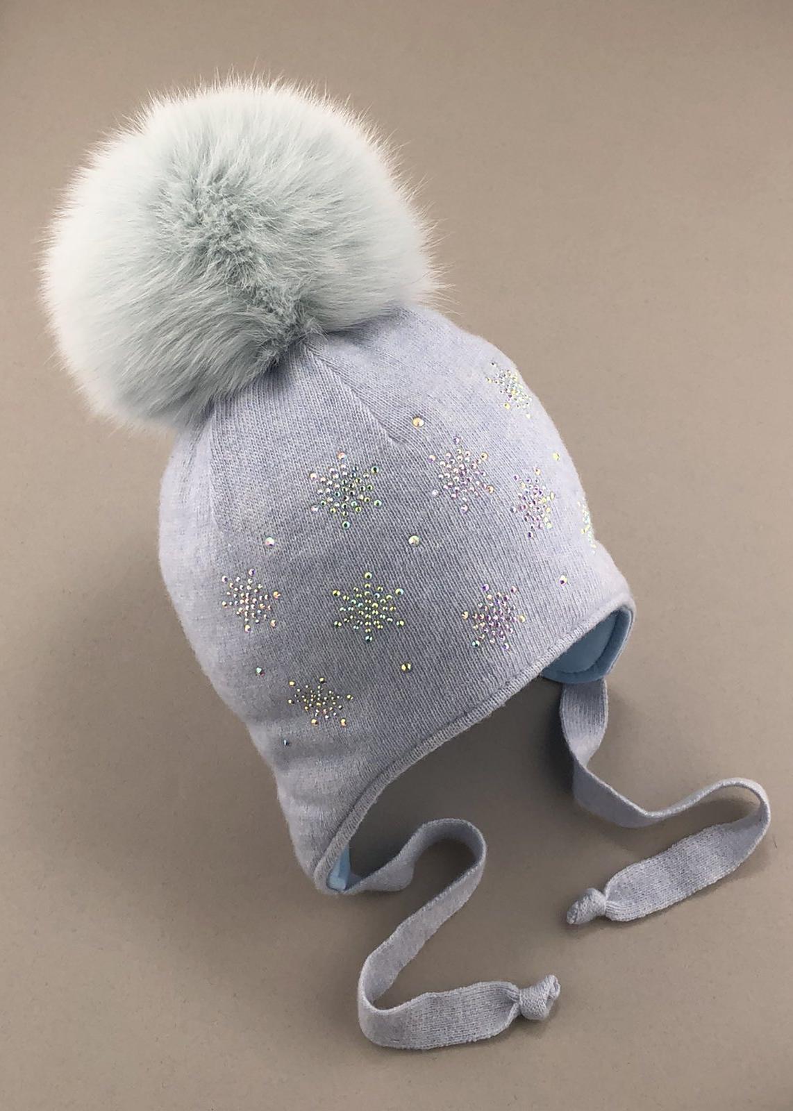 Головні убори і шарфи. Шапка для дівчинки з помпоном 270125-1157