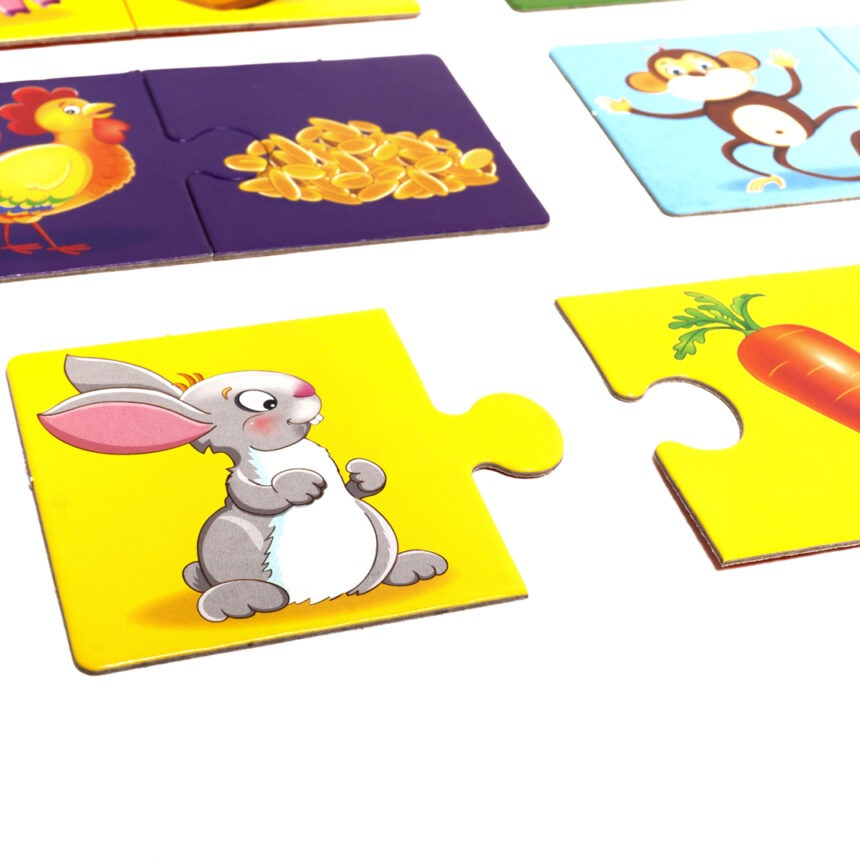 Іграшки для розвитку. Пазли дитячі. Хто, що їсть