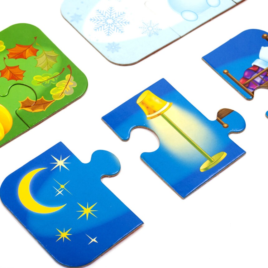 Іграшки для розвитку. Пазли дитячі Пори року.Ранок.День.Ніч