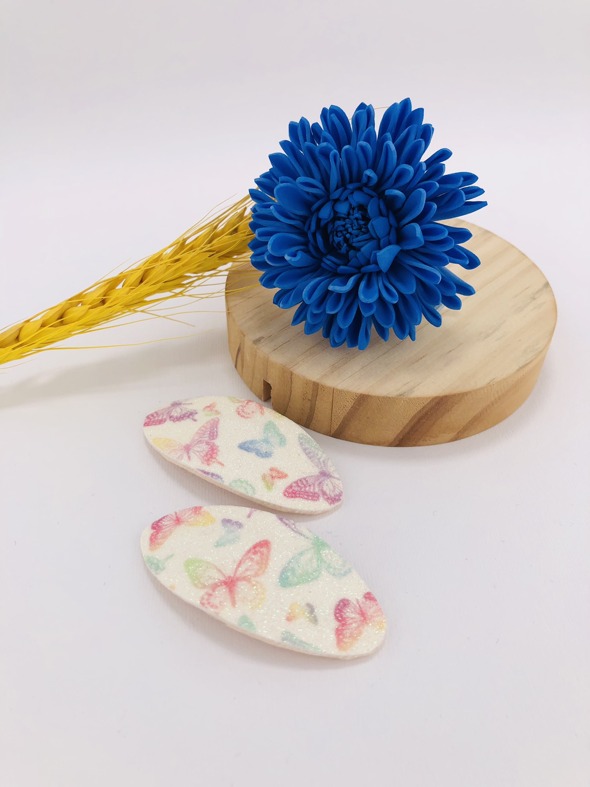 Набір заколок "Хризантеми" S синій