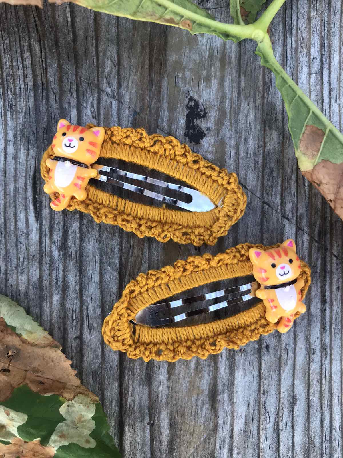 Заколки "Вязка" пара з котиком