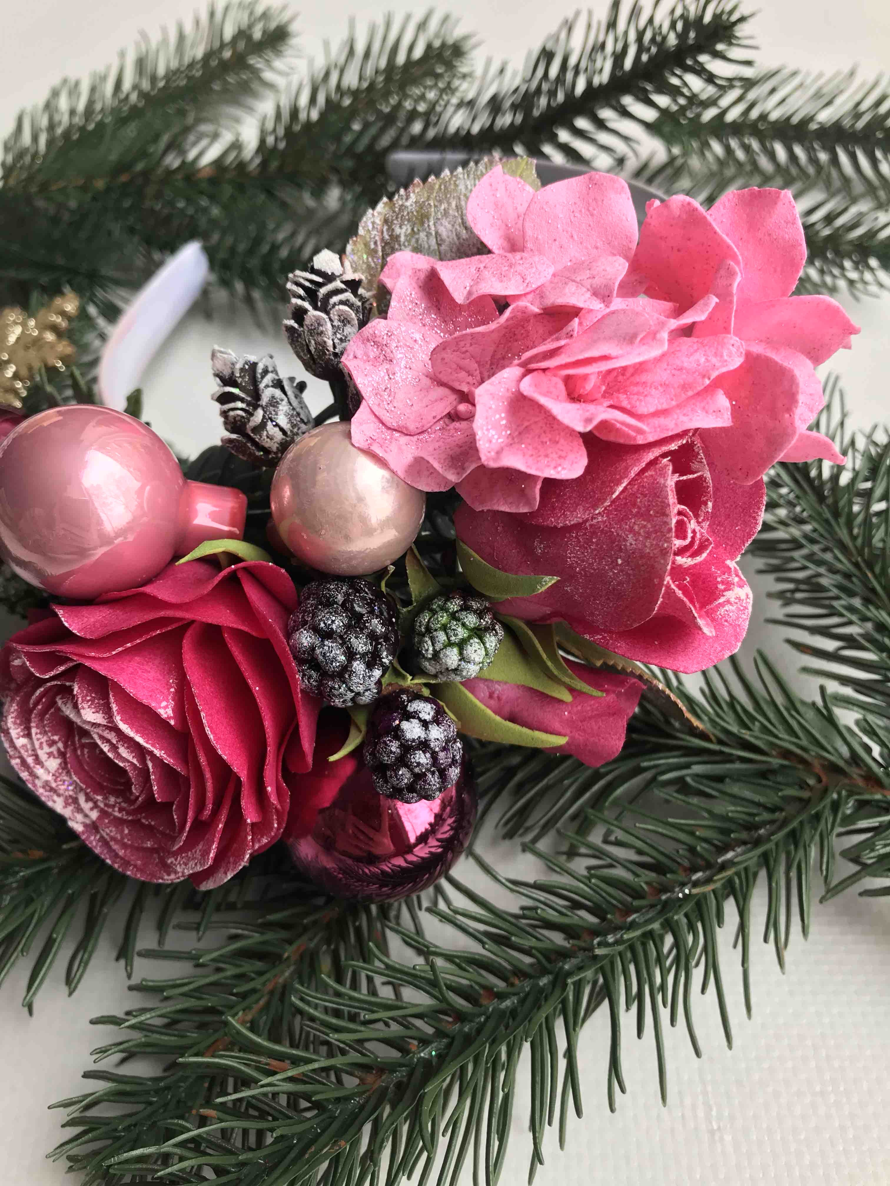 Обруч "Новорічна троянда"  10-204