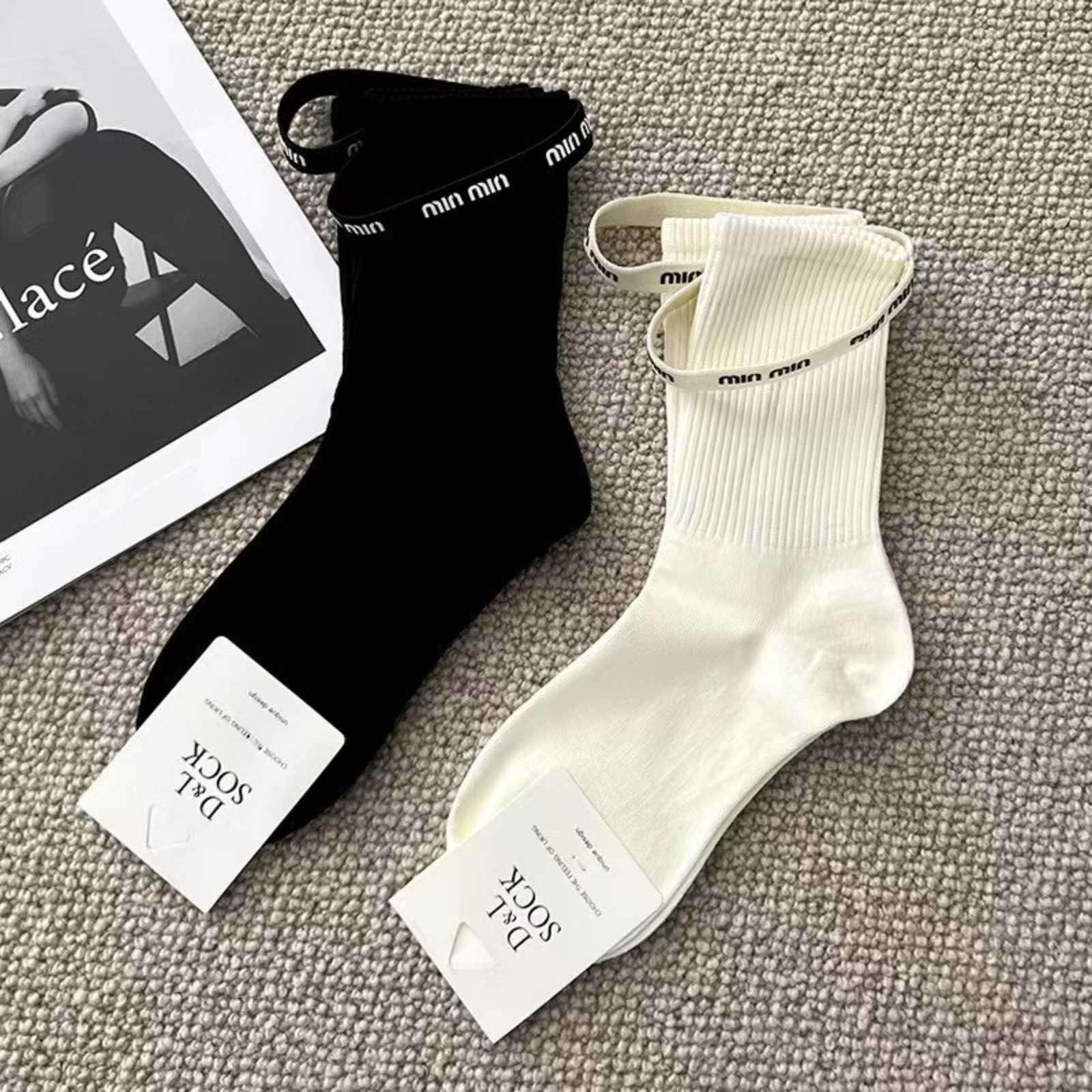 Шкарпетки для дівчинки високі з резинками чорний 1925-1621