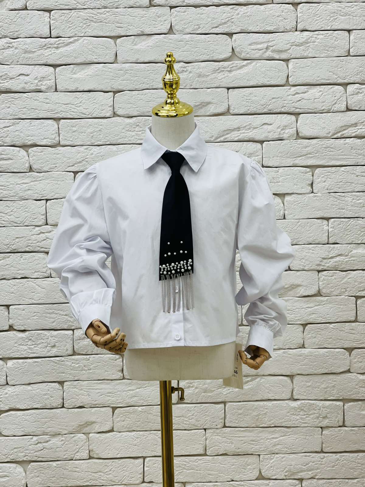 Сорочка для дівчинки з краваткою білий 1916