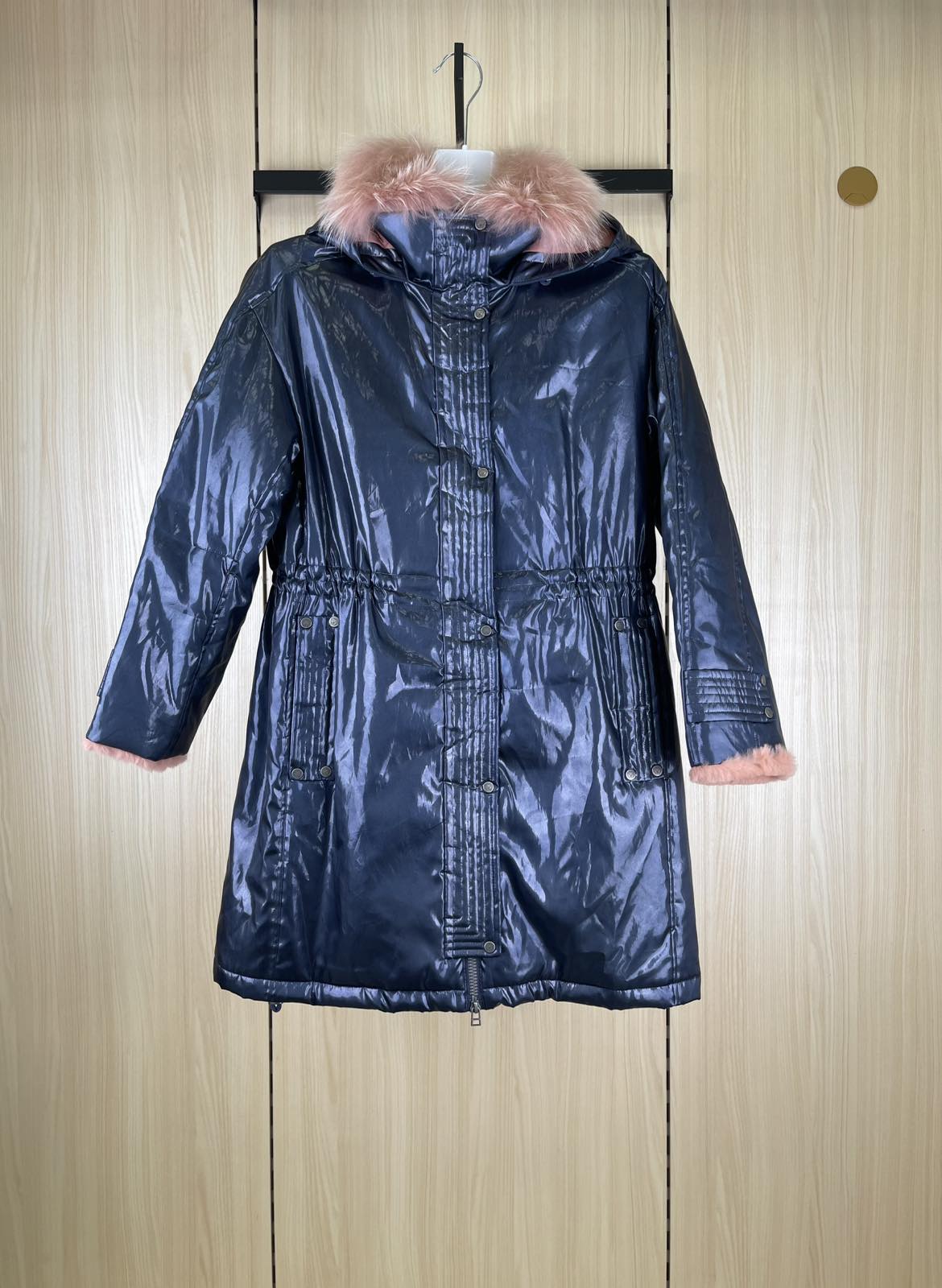 Парка для дівчинки з хутром синій 19233-6243