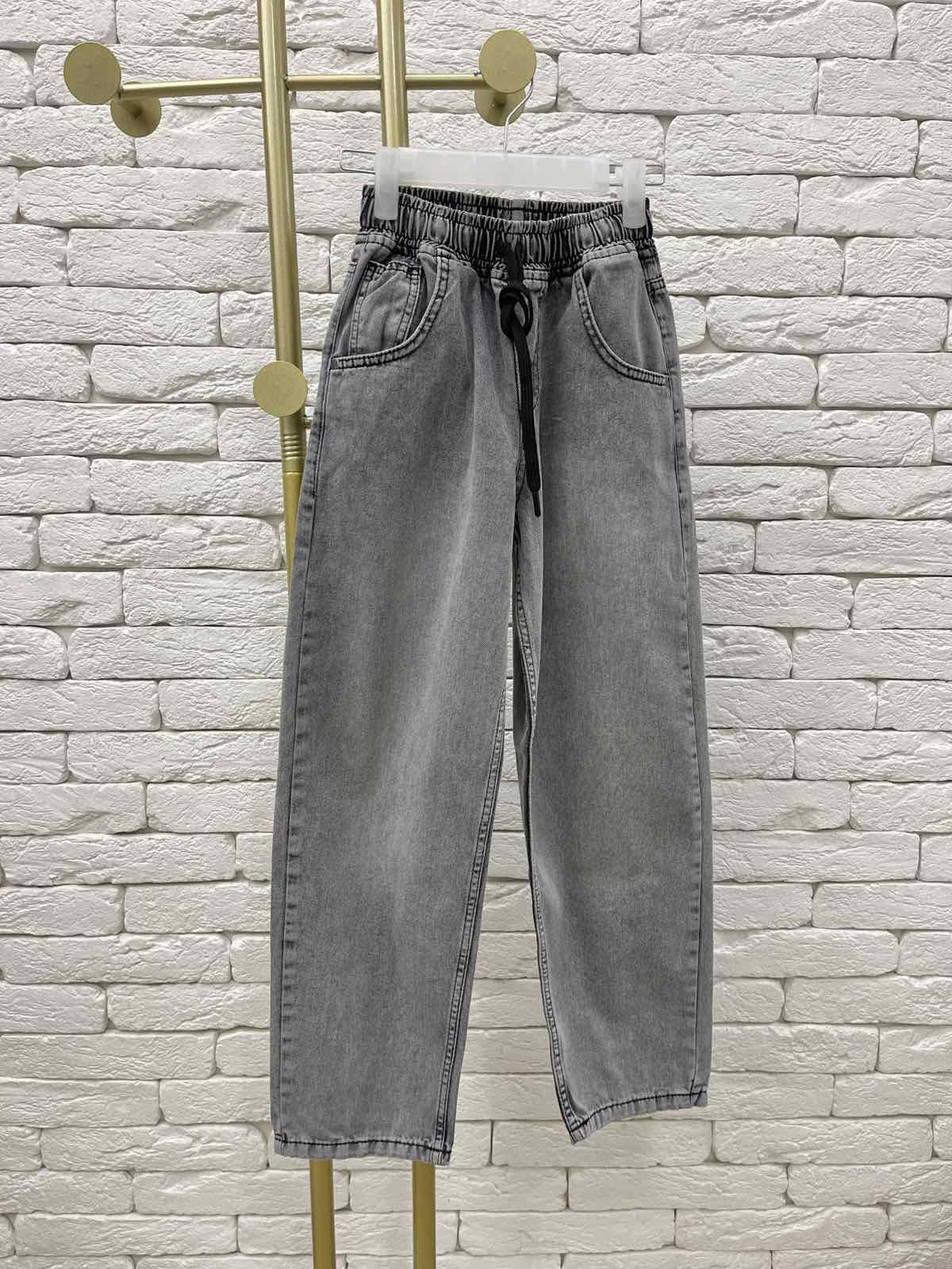 Джинси для хлопчика сірий з куліскою 2-1604