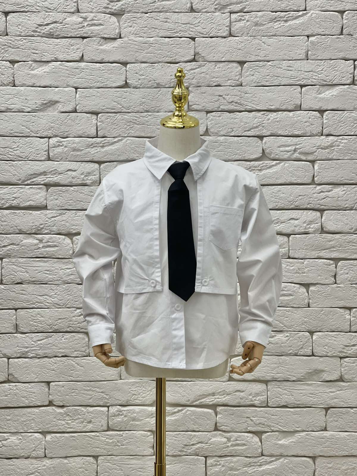 Блузи і сорочки. Сорочка для дівчинки з краваткою білий 6940