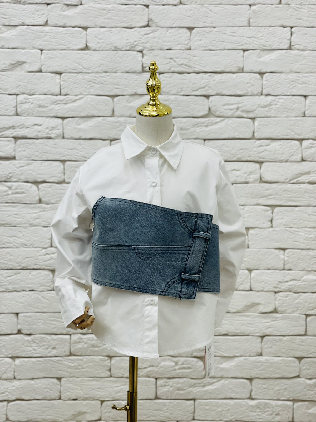 Сорочка+джинс для дівчинки молочний 8666