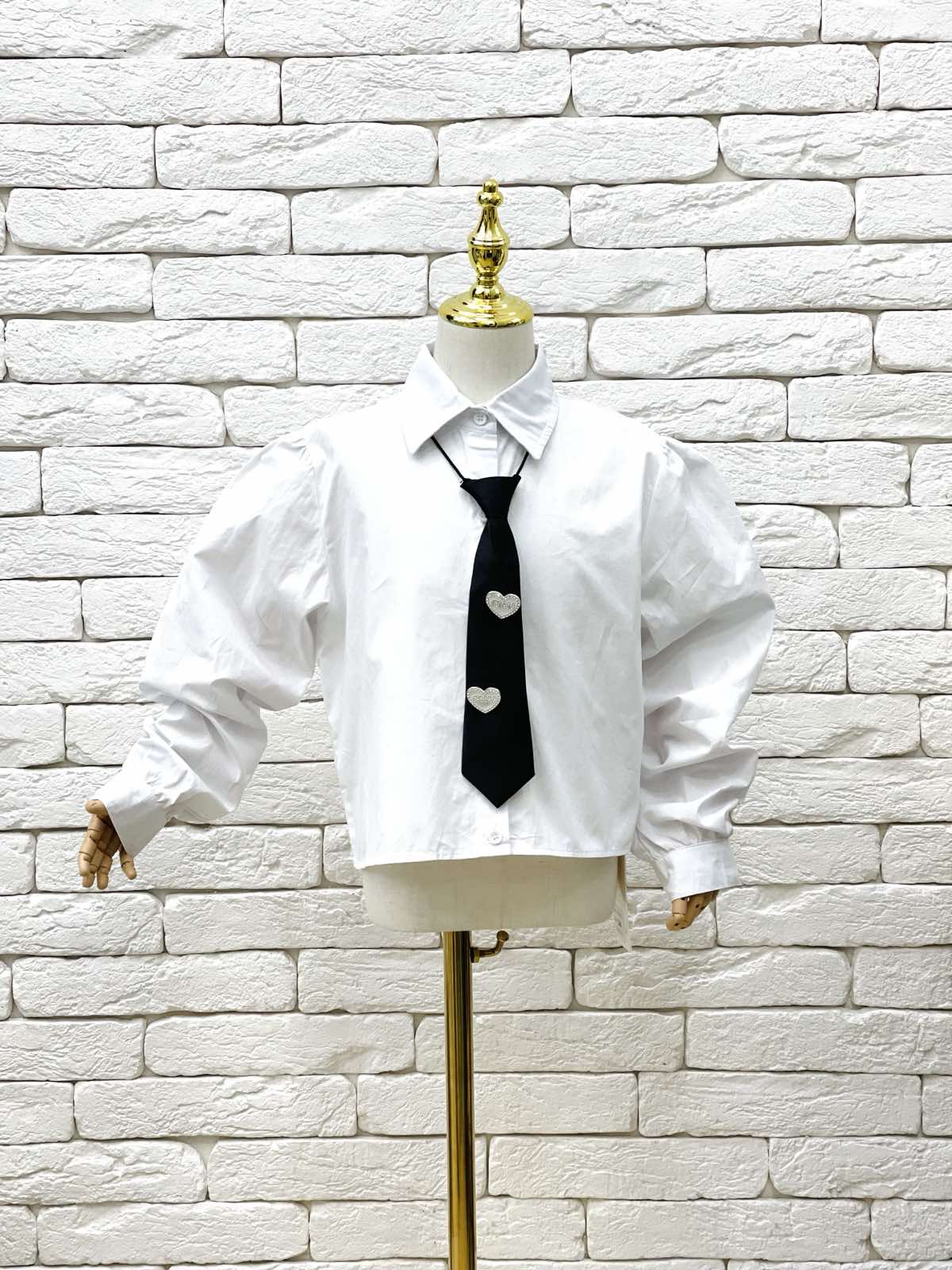 Сорочка для дівчинки з краваткою білий C1916