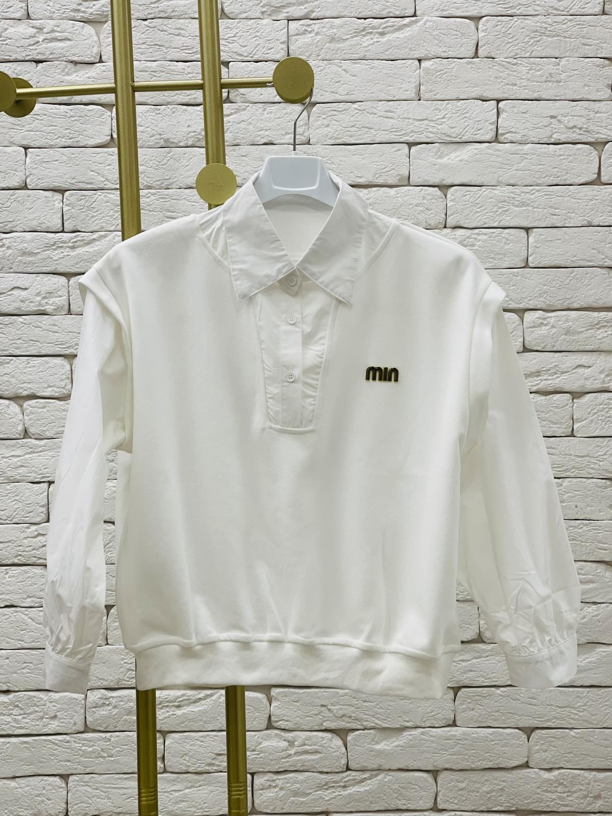 Пуловер-обманка для дівчинки молочний D9329