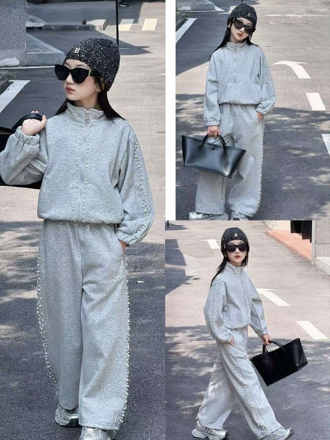 Комплект для дівчинки сірий 8633