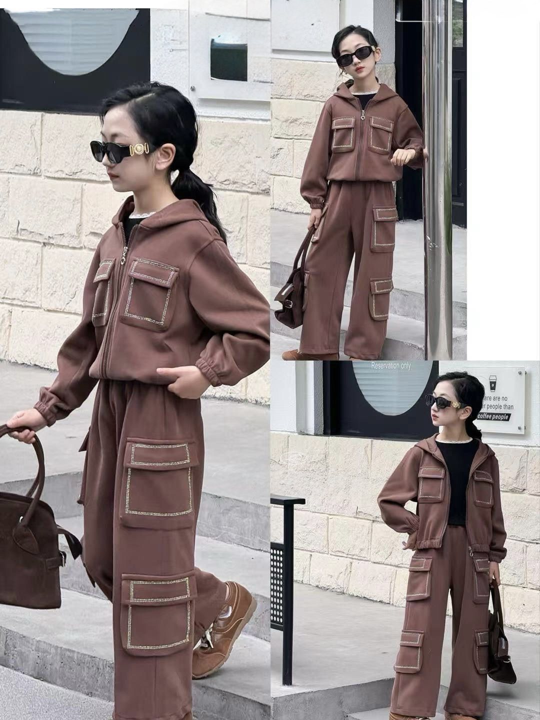 Комплект для дівчинки коричневий 8639