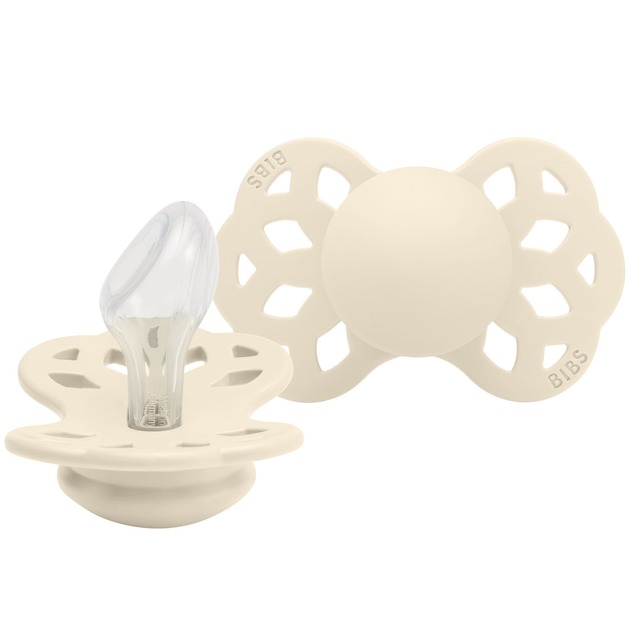Соска пустушка 422216 BIBS Pacifier Infinity Anatomical Silicone Size 2 Ivory