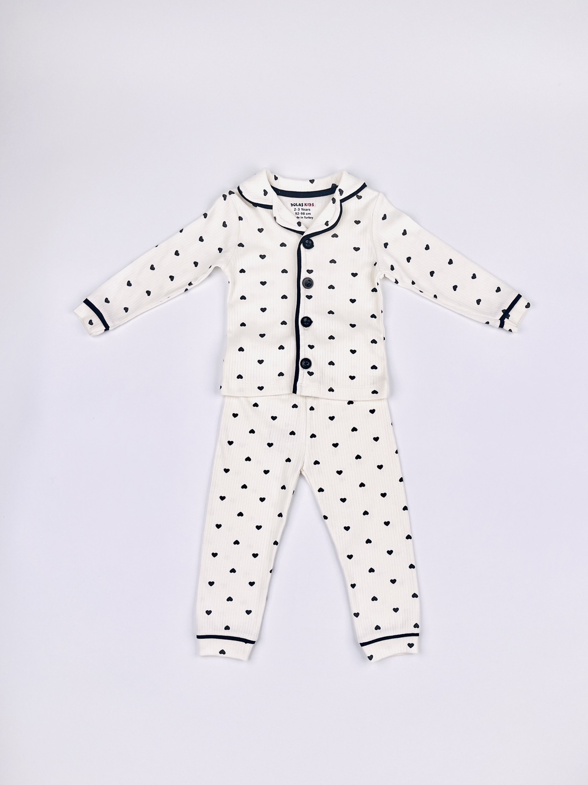 Піжама для дівчинки серденька чорний 064-1-2811