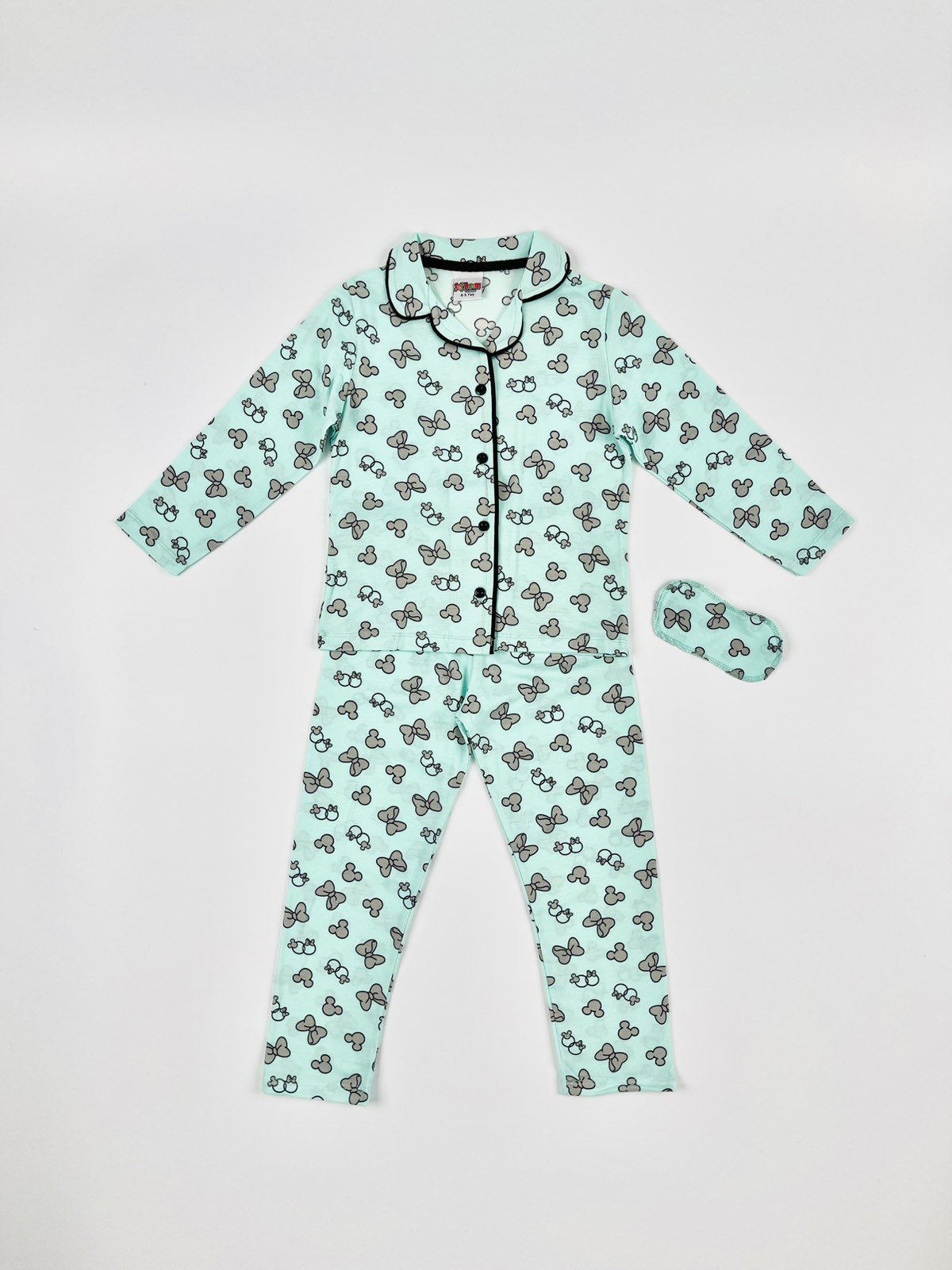 Піжама з бантиками для дівчинки бірюзовий 105-1