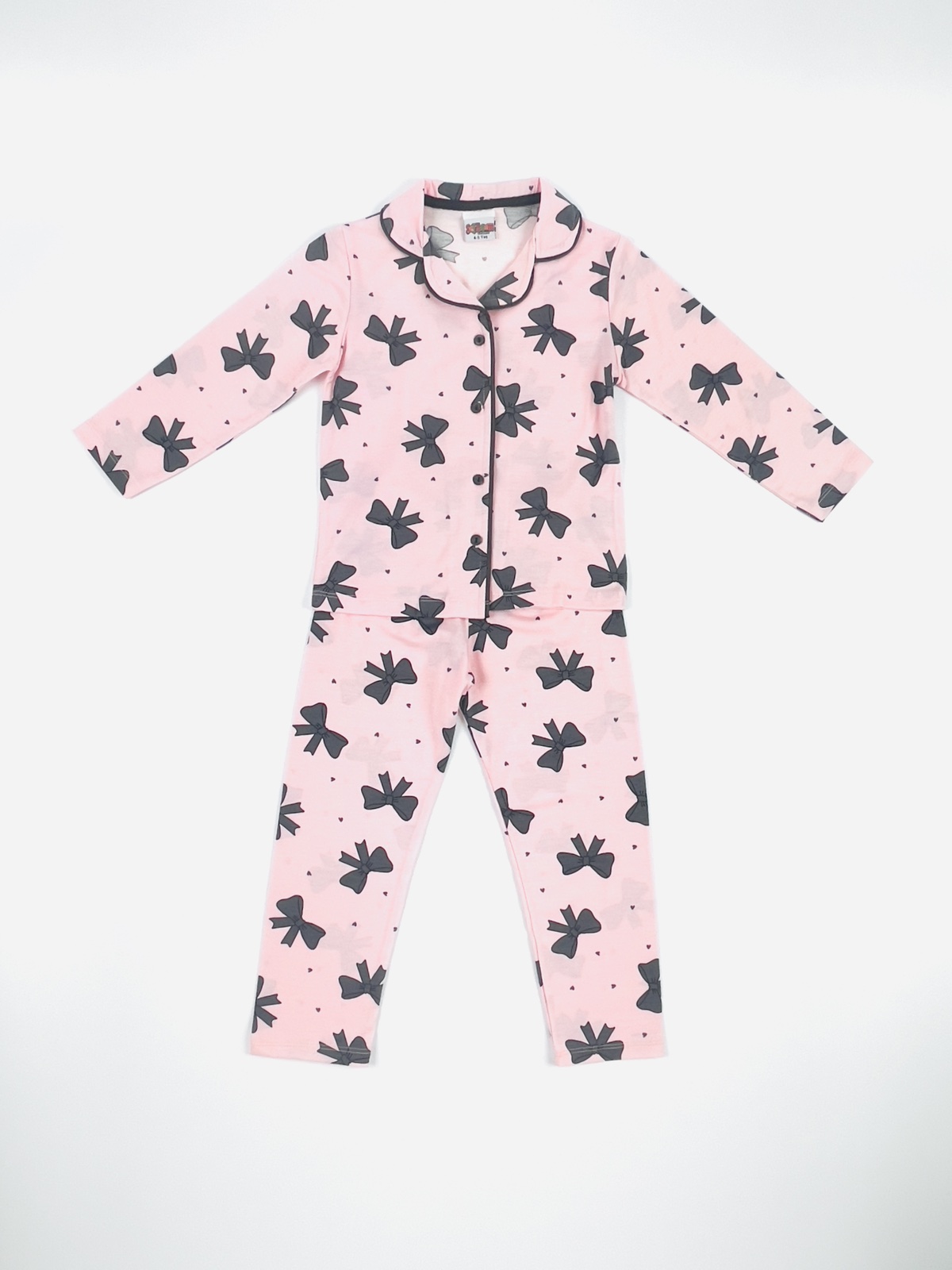 Піжама з бантиками для дівчинки рожевий 107-1