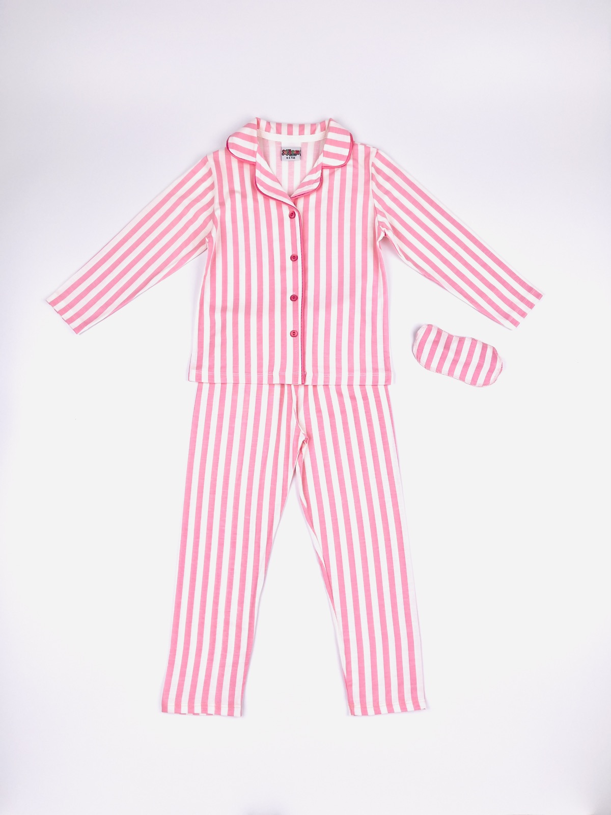 Піжама в смужку для дівчинки рожевий 110-1-1