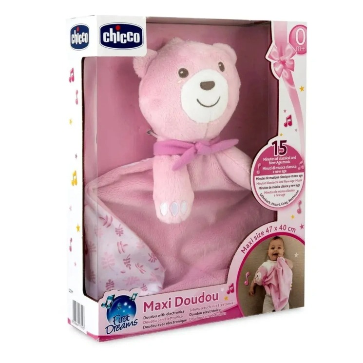 Іграшка-комфортер музична Maxi Doudou рожевий 12159.10