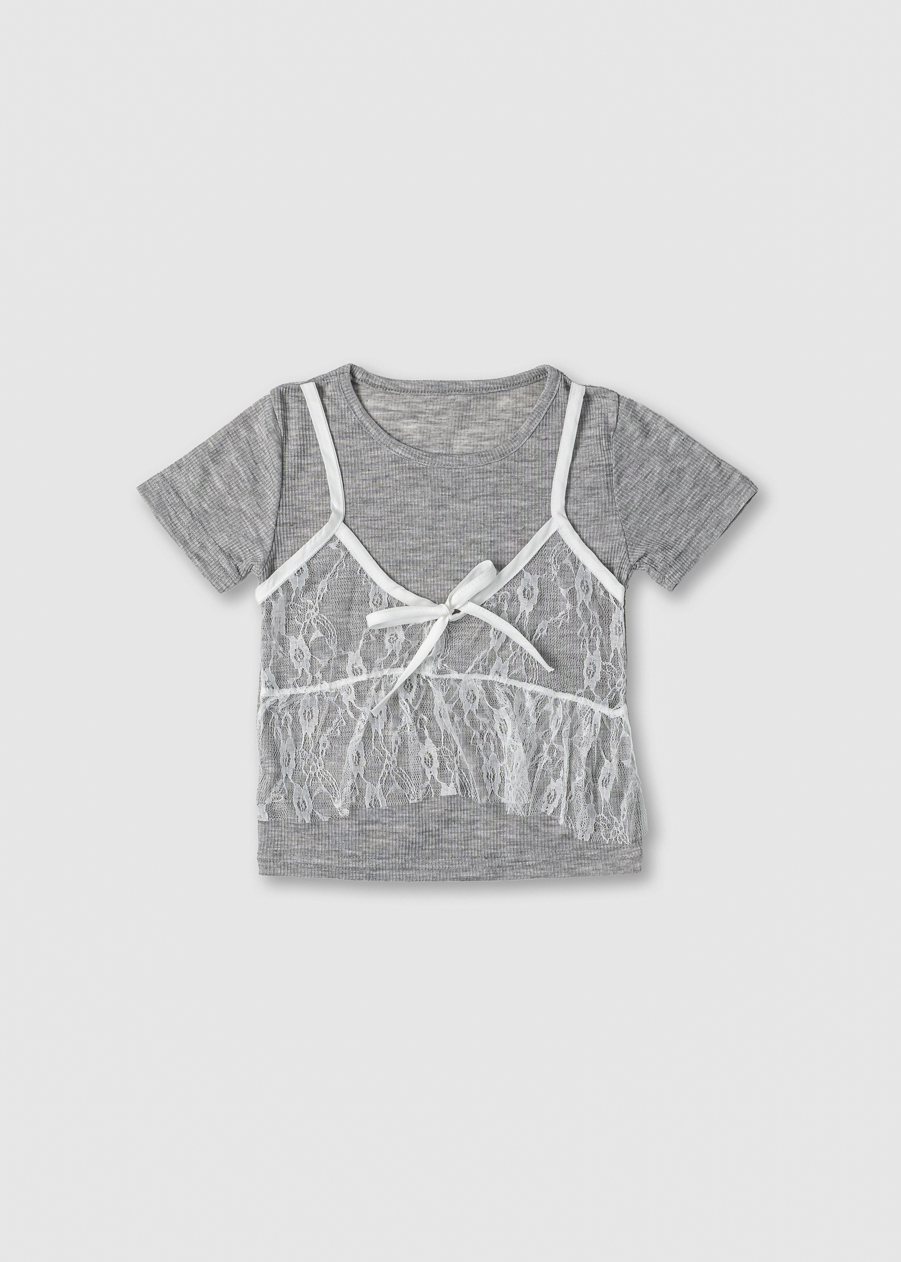 Футболка для дівчинки сірий 75183-2