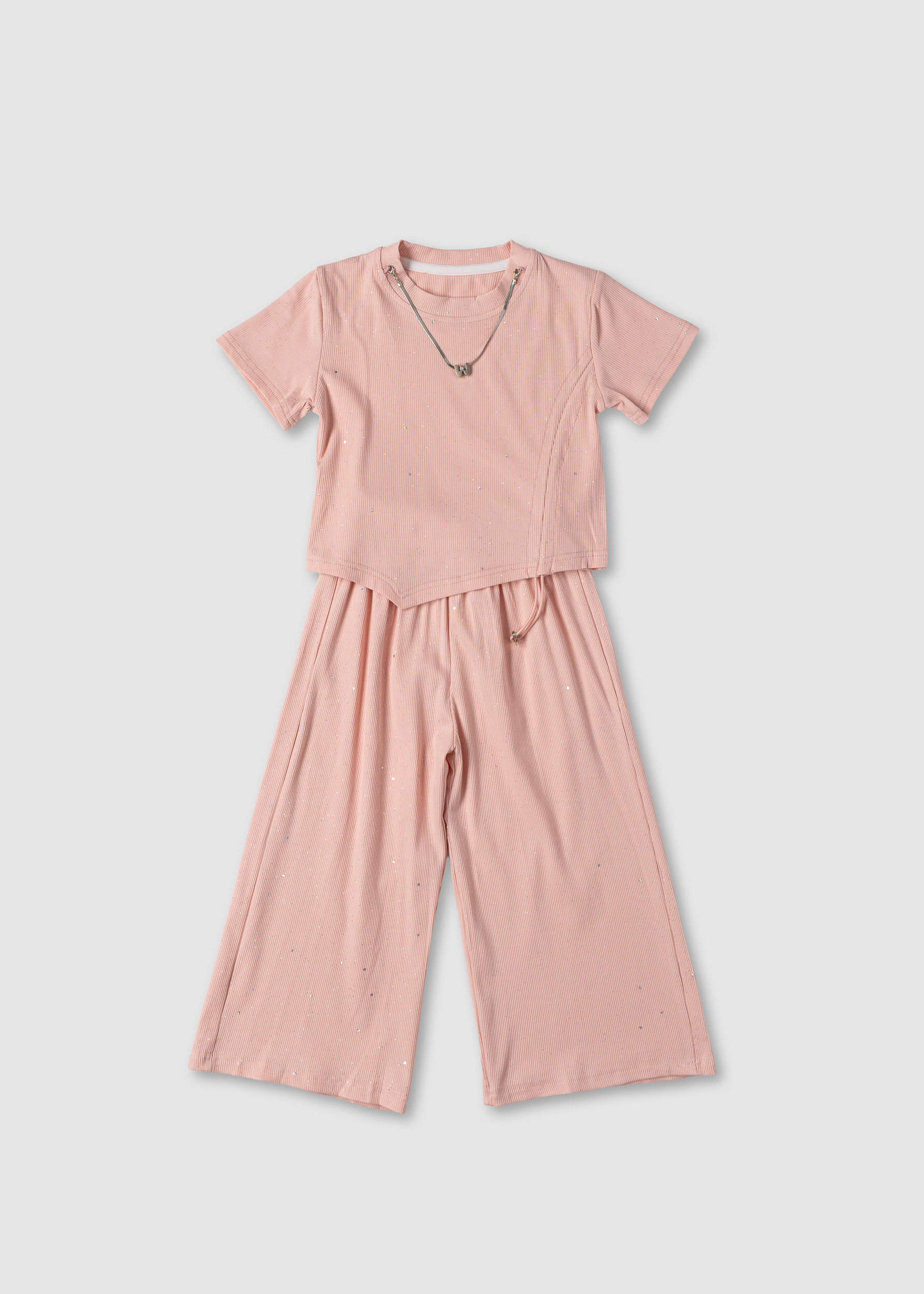 Комплект для дівчинки футболка+штани рожевий 75215