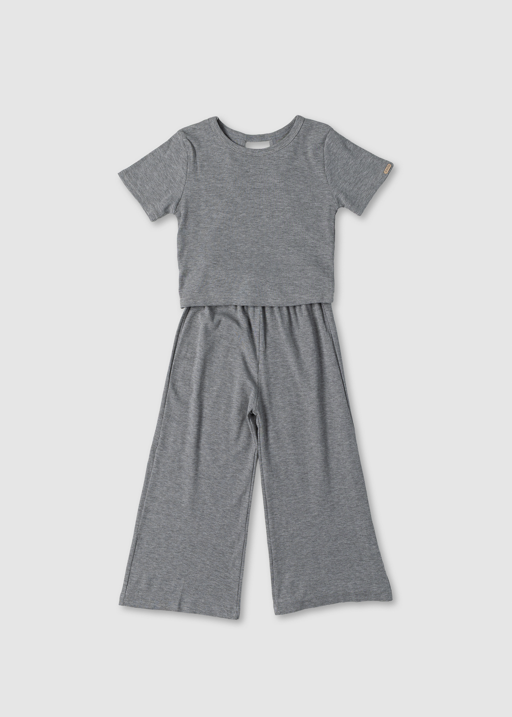 Комплект для дівчинки футболка+штани сірий 75219-2