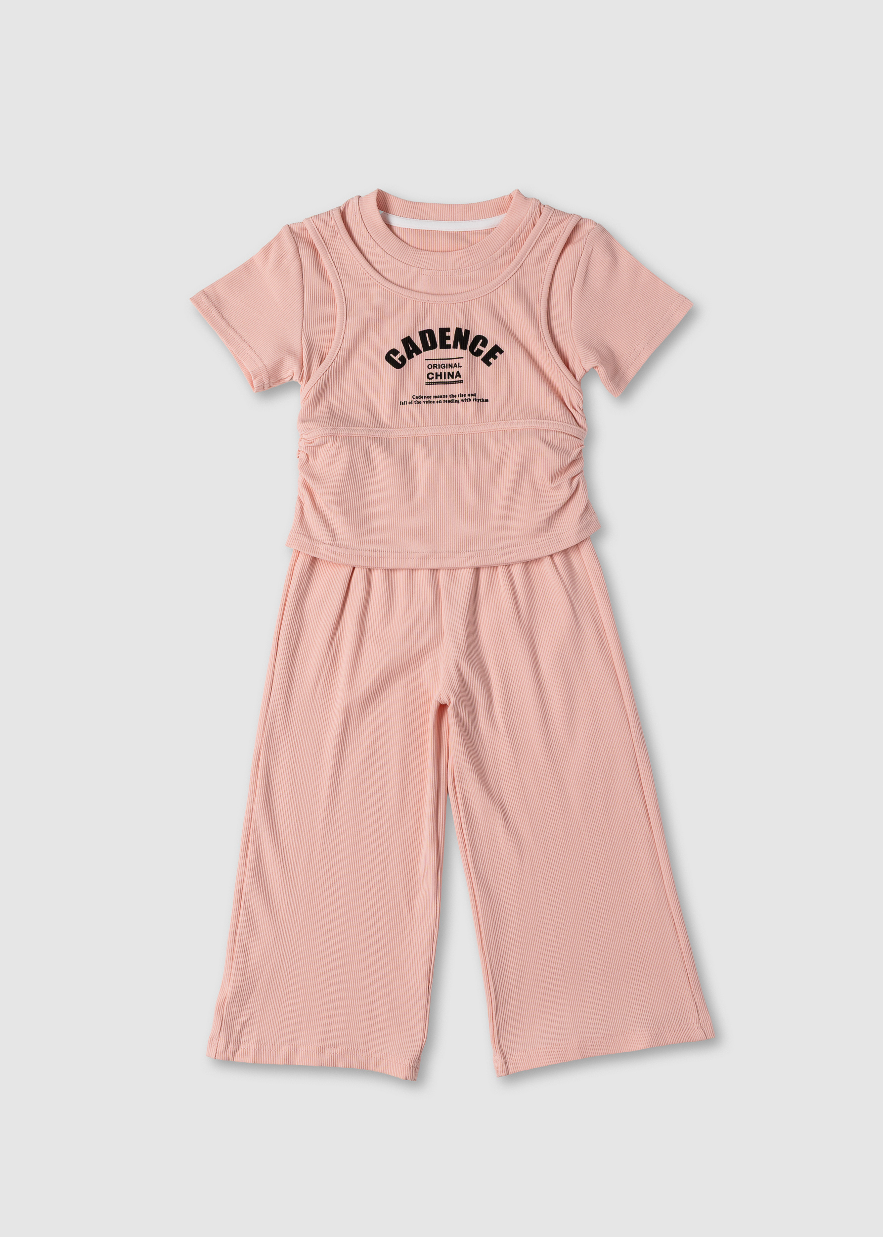 Комплект для дівчинки футболка+штани рожевий 75232-2