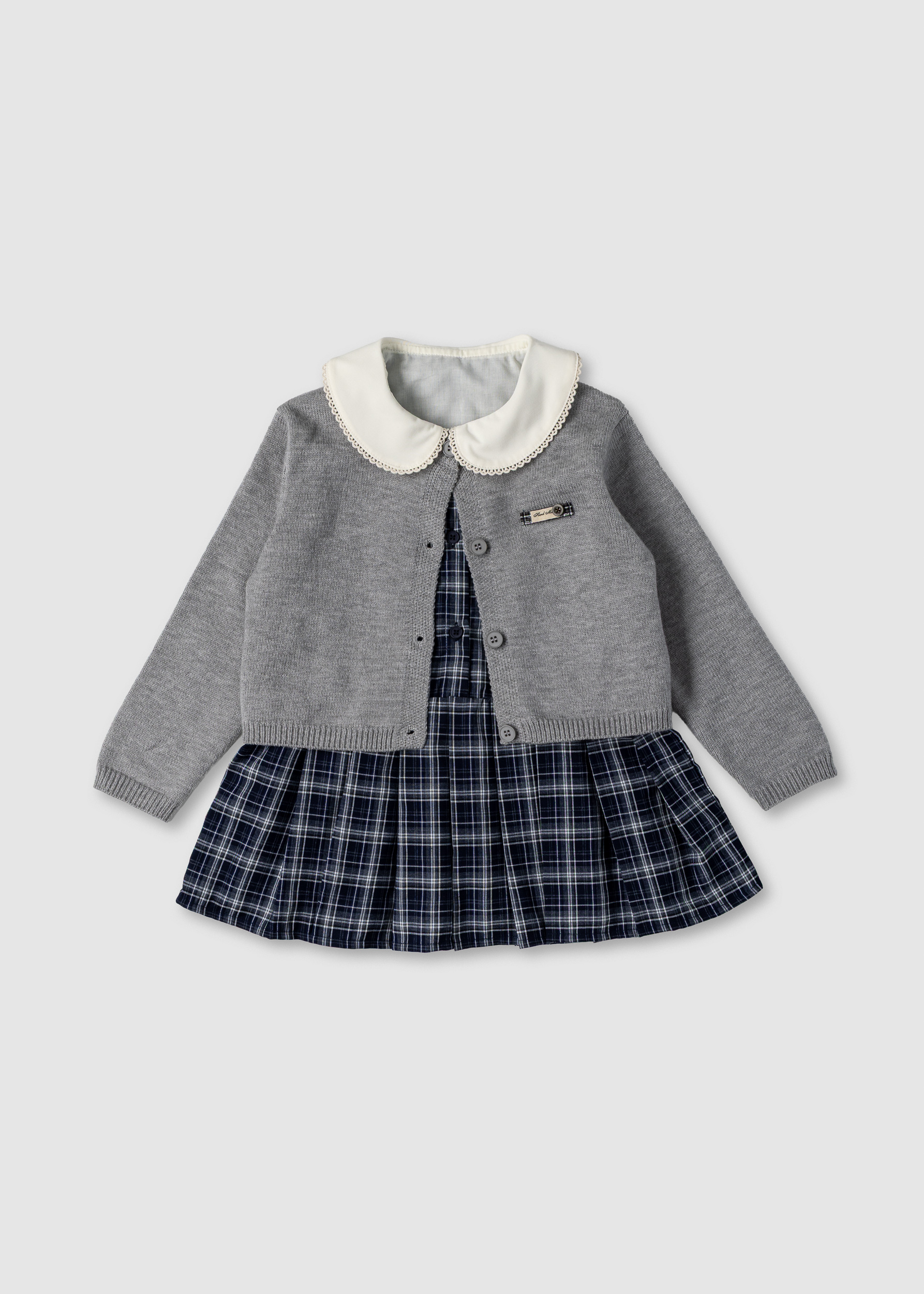 Комплект для дівчинки (сукня, кардиган) синій Y1058