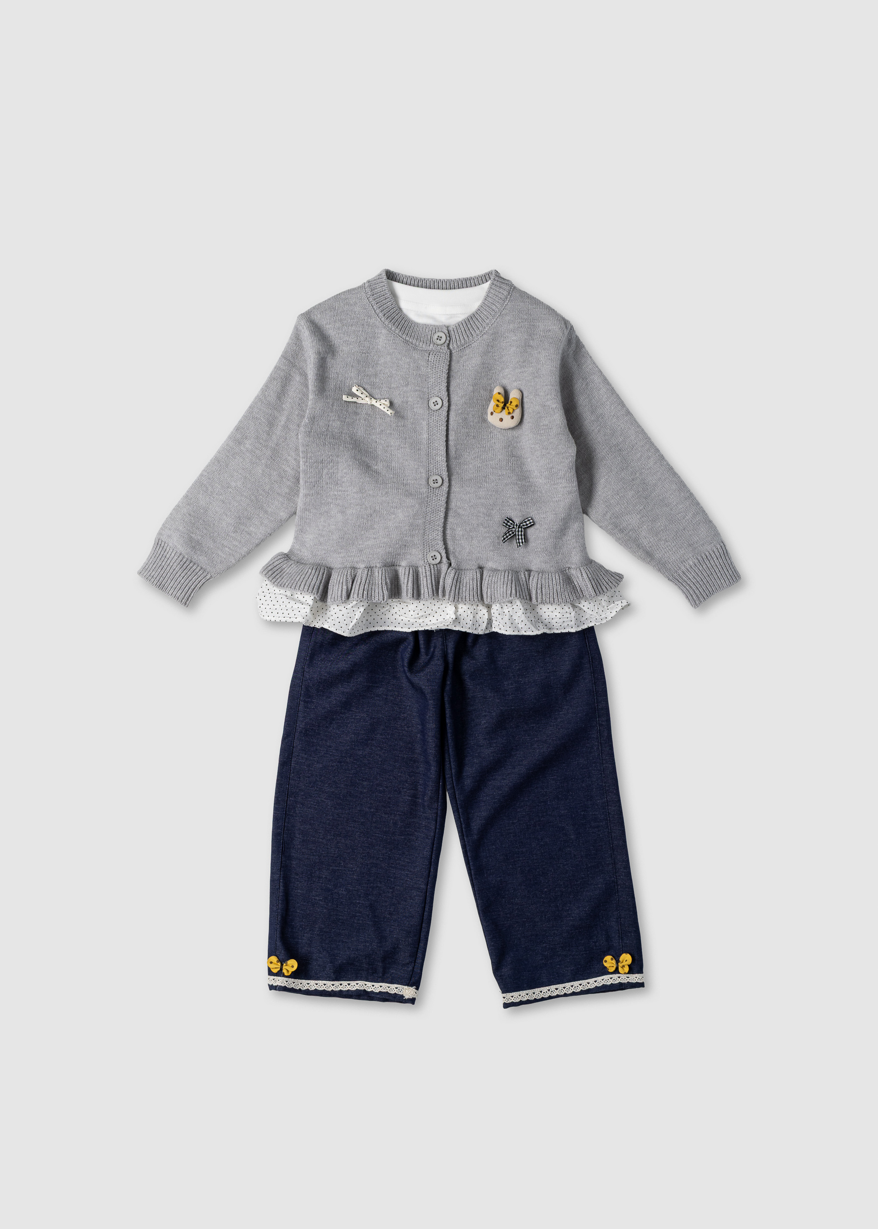 Комплект для дівчинки (лонг, кардиган, штани) Y1065