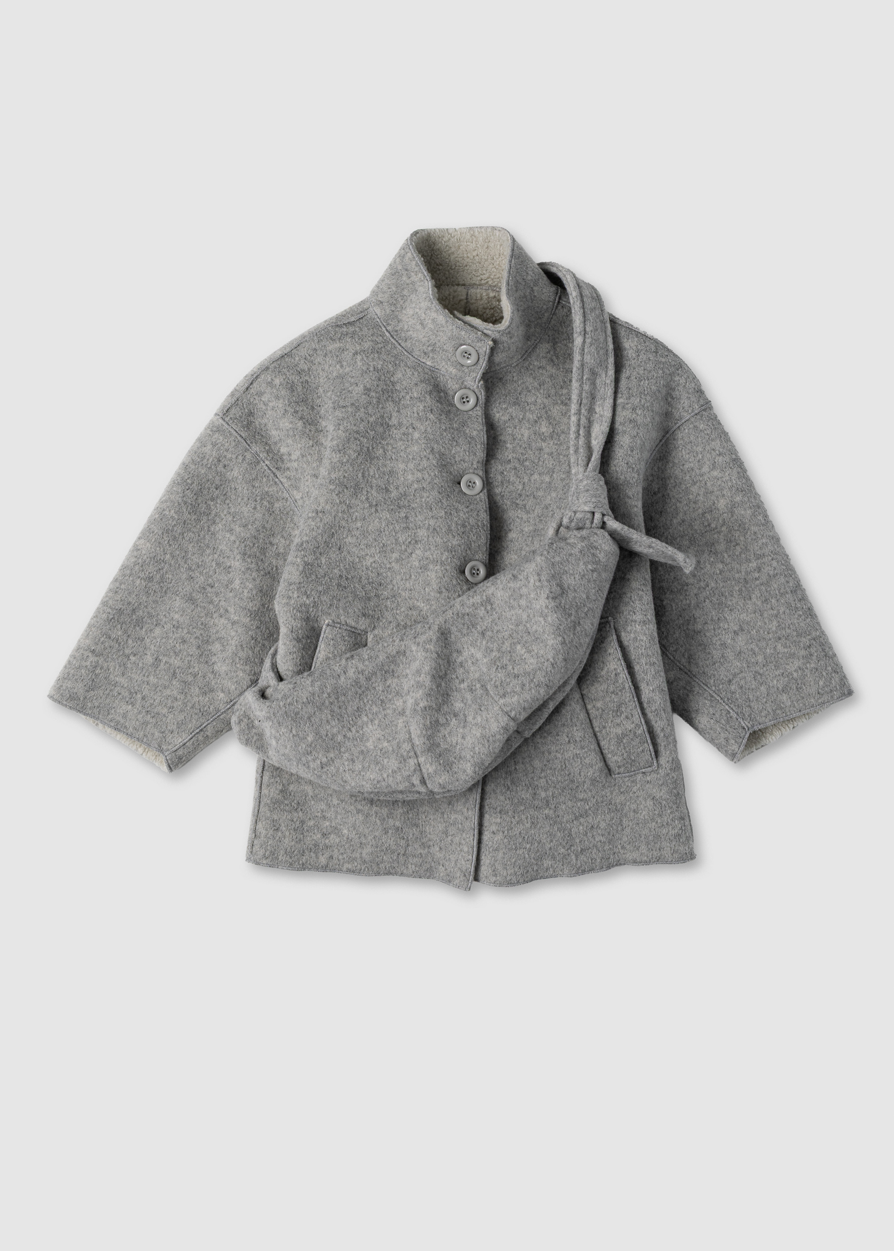 Пальто для дівчинки з сумочкою сірий 25533-2