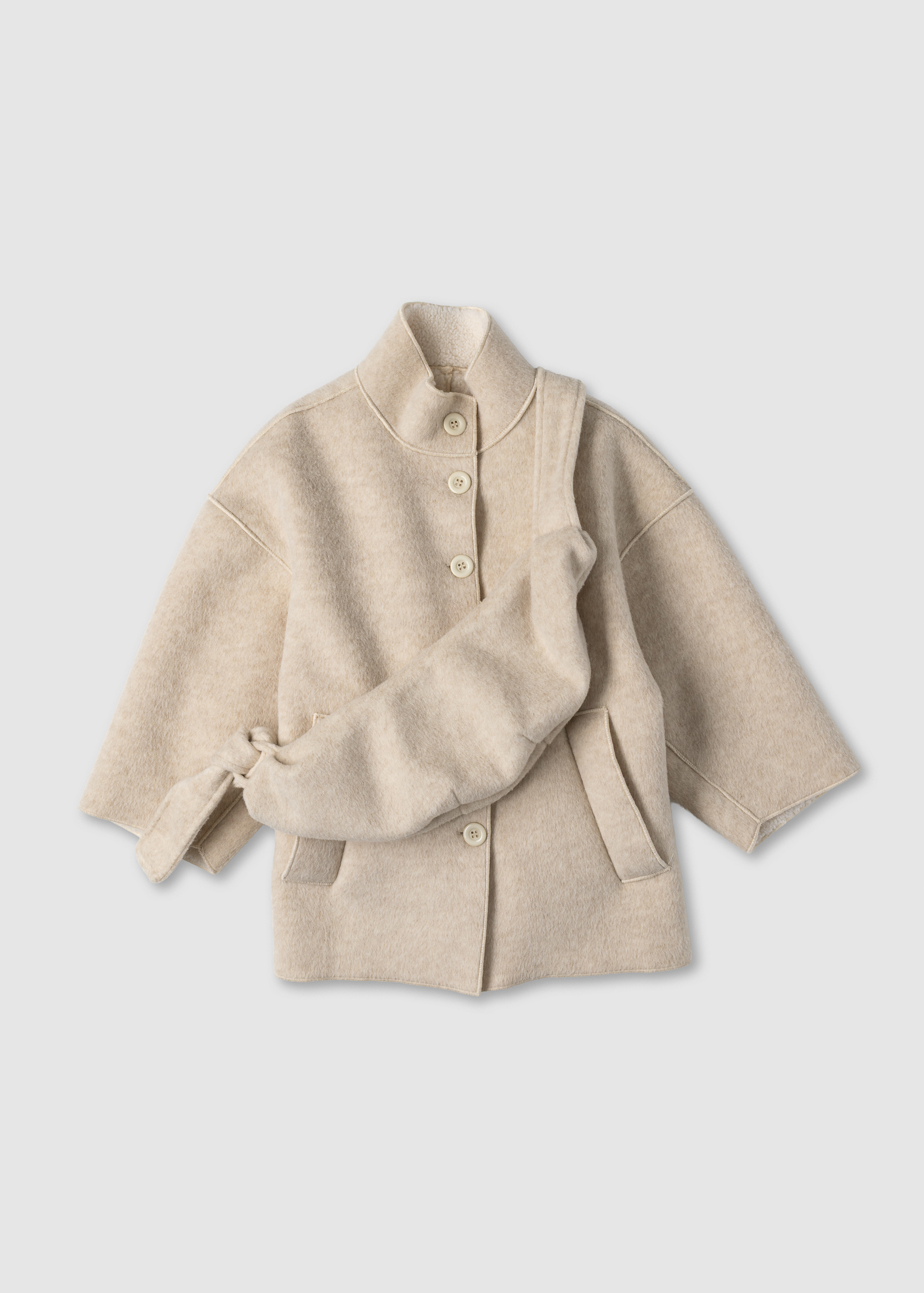 Пальто для дівчинки з сумочкою бежевий 25533