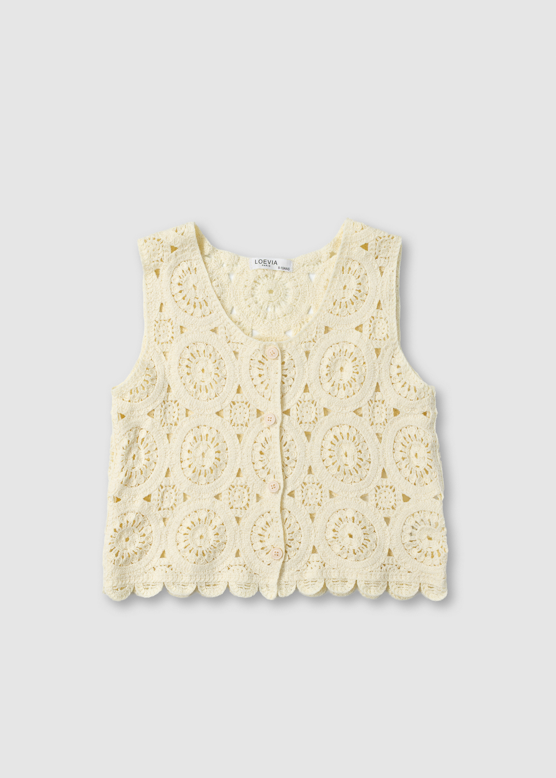 Жилет для дівчинки вязаний масляний 0201