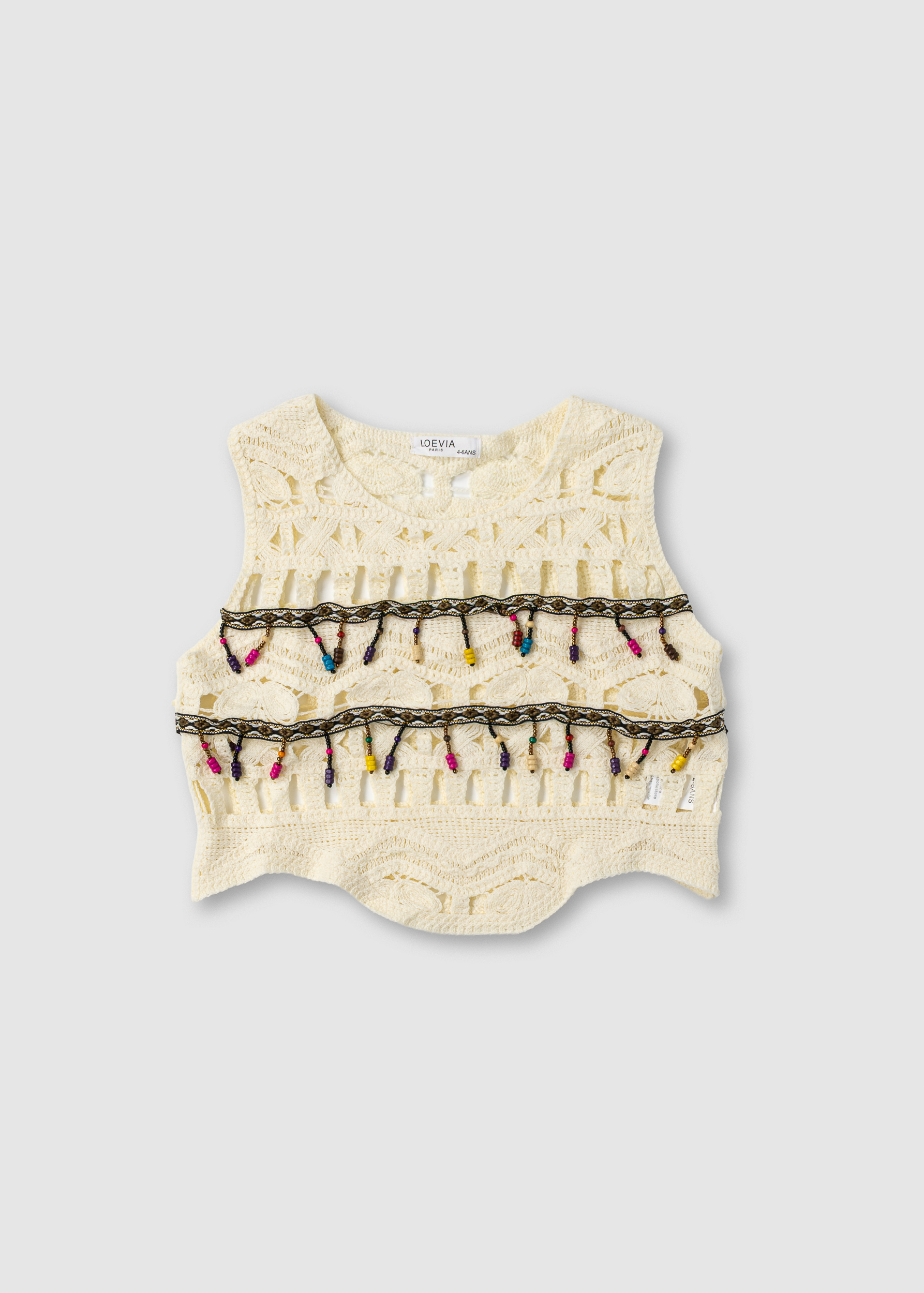 Жилетка для дівчинки вязана молочна 0203