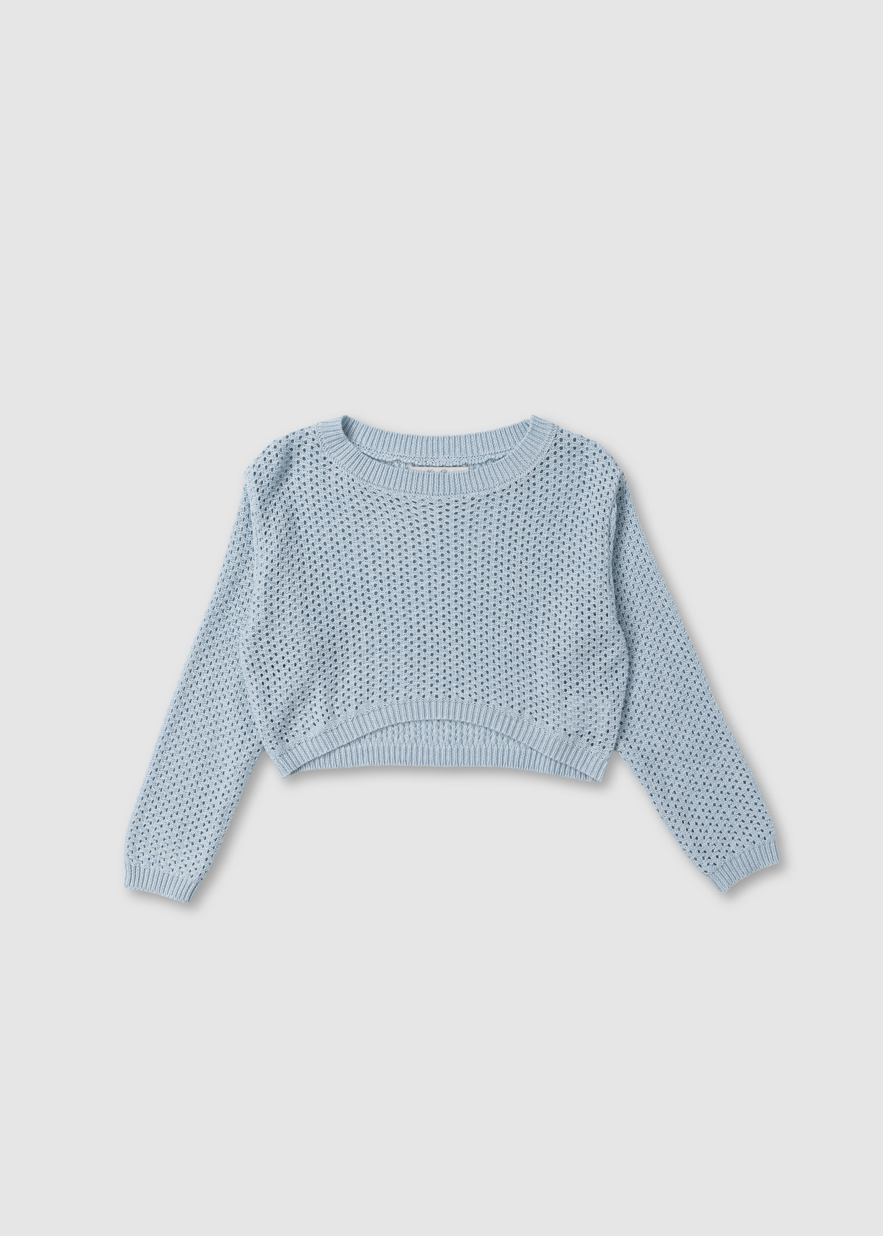 Лонгслів для дівчинки вязаний блакитний 1903-2135-1