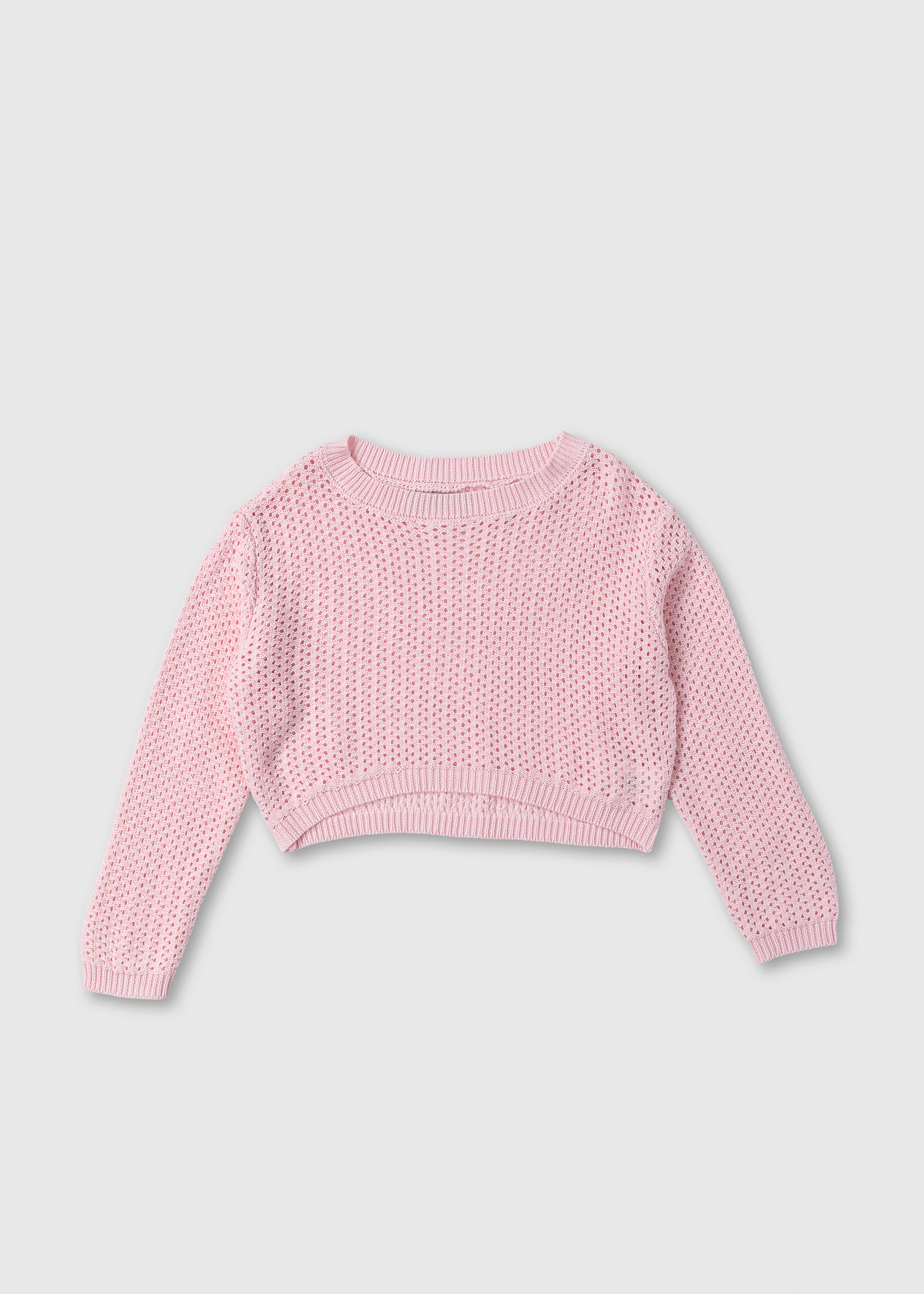 Лонгслів для дівчинки вязаний рожевий 1903-2135-2