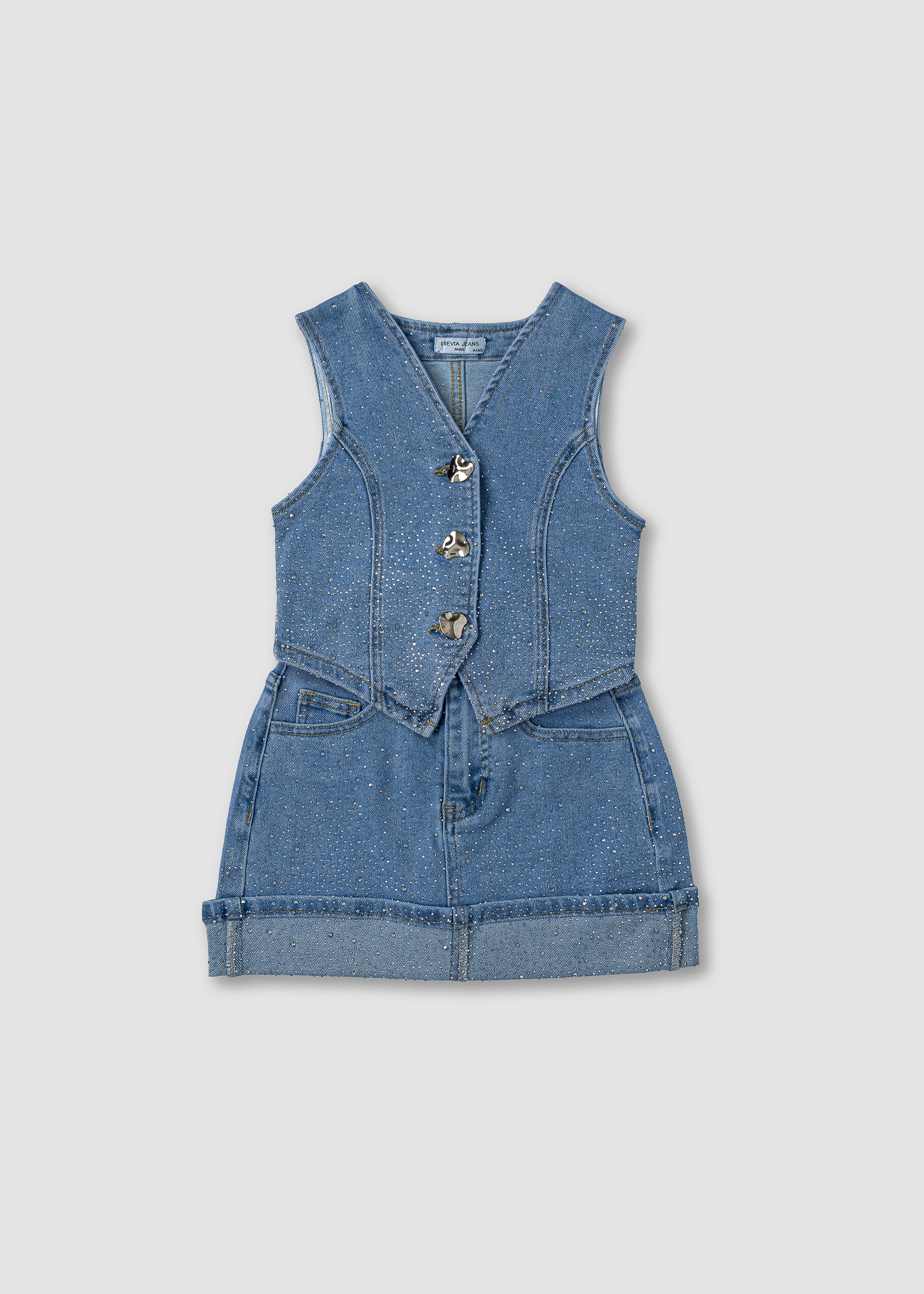 Комплект джинсовий для дівчинки блакитний BO5700